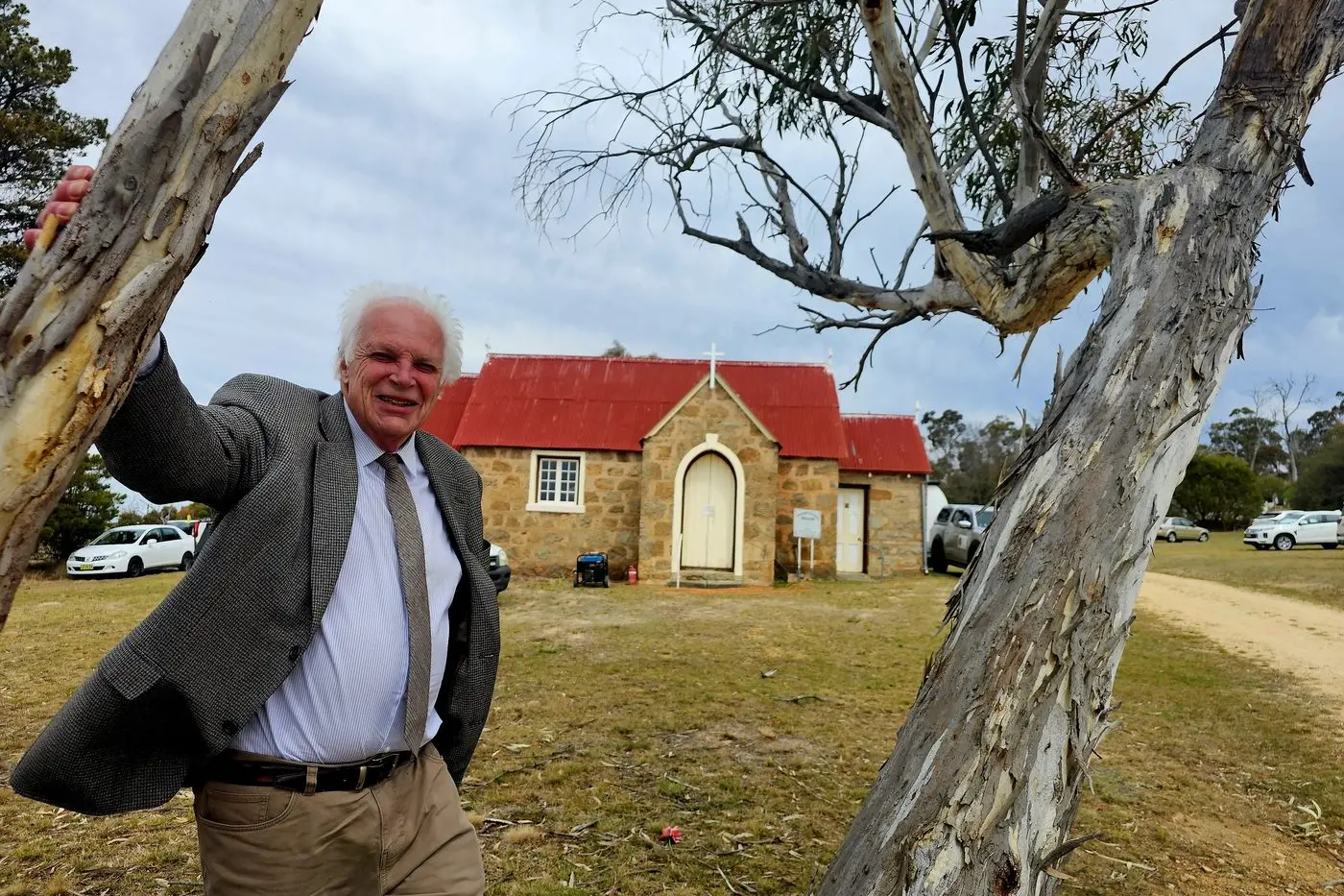 HISTORY: Berridale historian , Ian Burke, who was baptized in the Gegedzerick church, at the \"church tree\" where services were held before the church was built. PHOTOS: Karen Forman.
