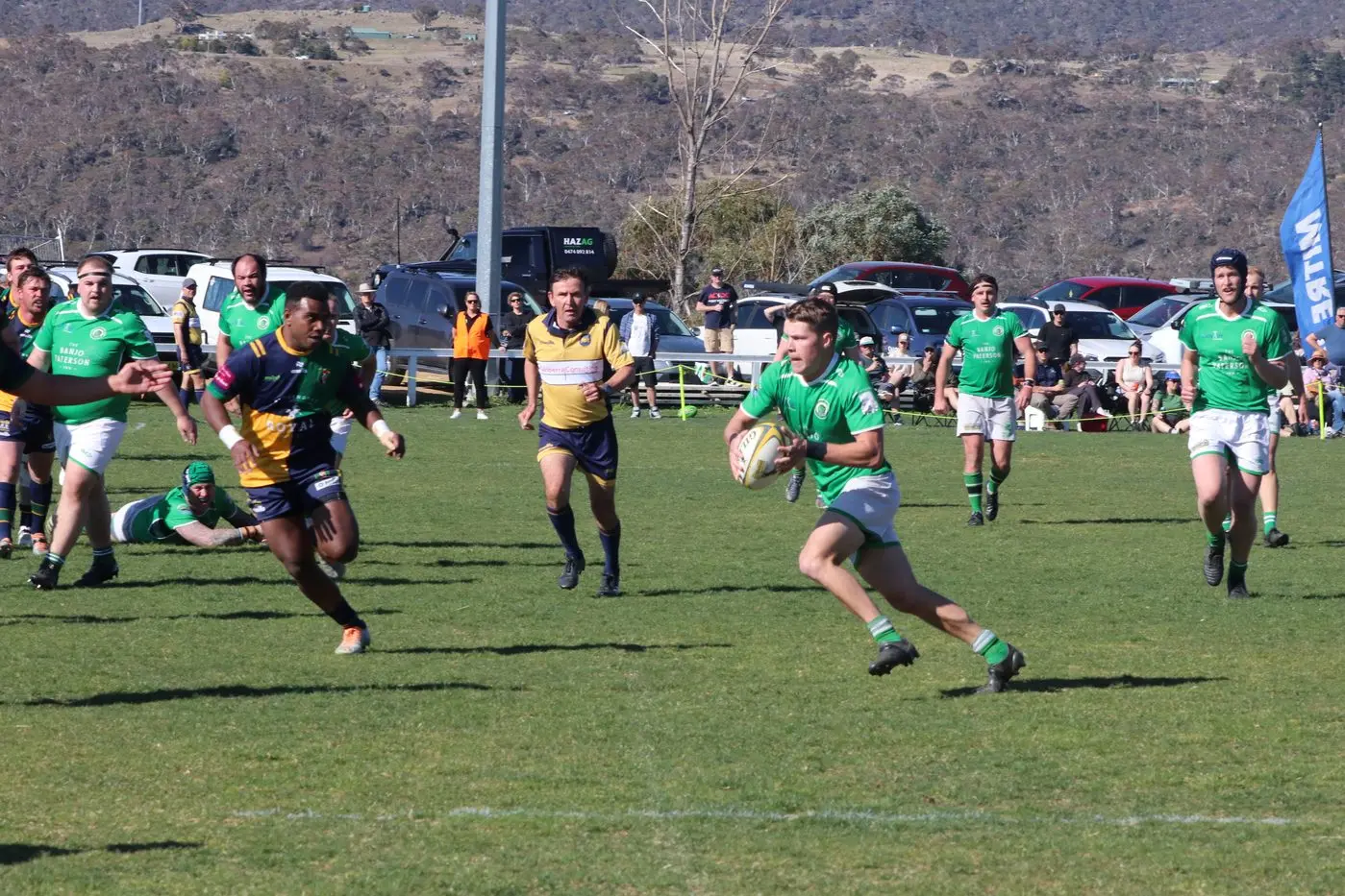 ATTACK: Dylan Johnson looks for a gap in the defence. PHOTOS: Melinda Cairns Hack