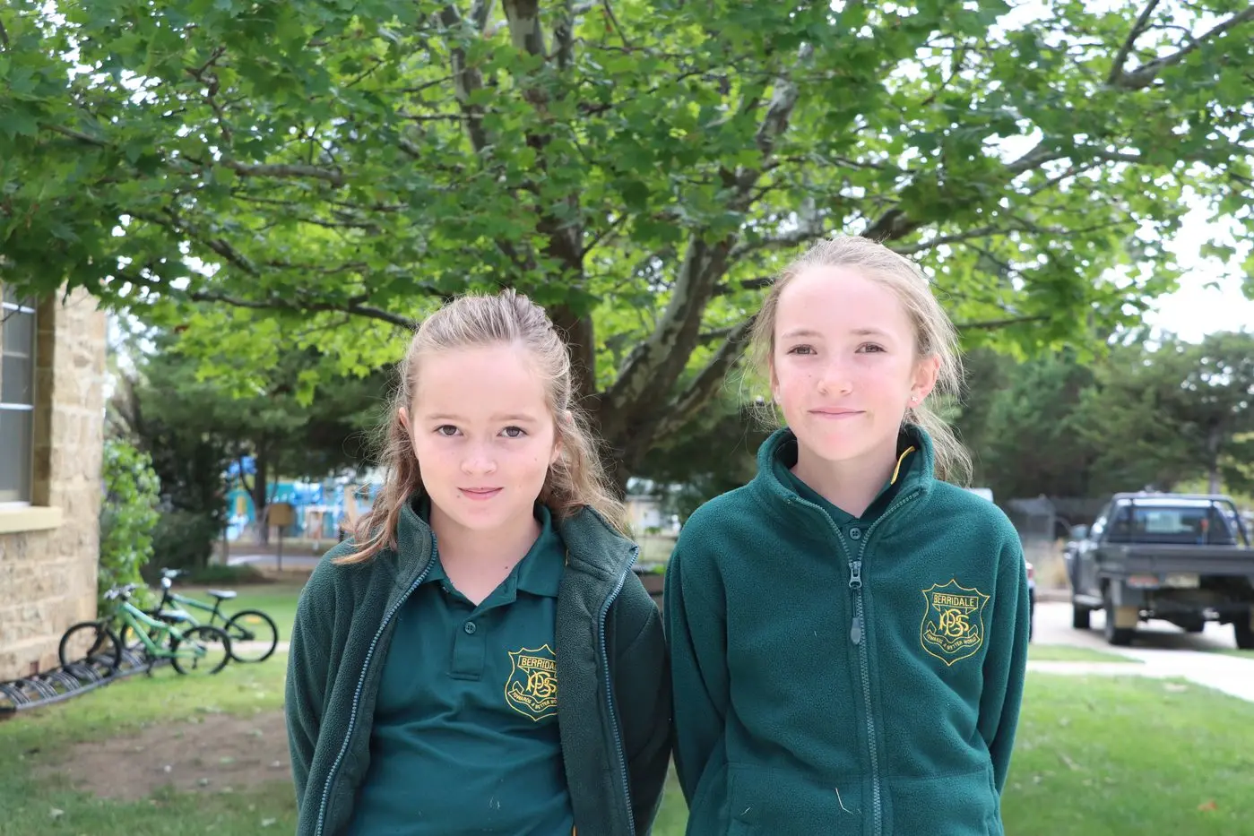 CARNIVAL: Berridale Public School students, Evelyn Wall and Isla Woodhouse. PHOTO: Trista Heath