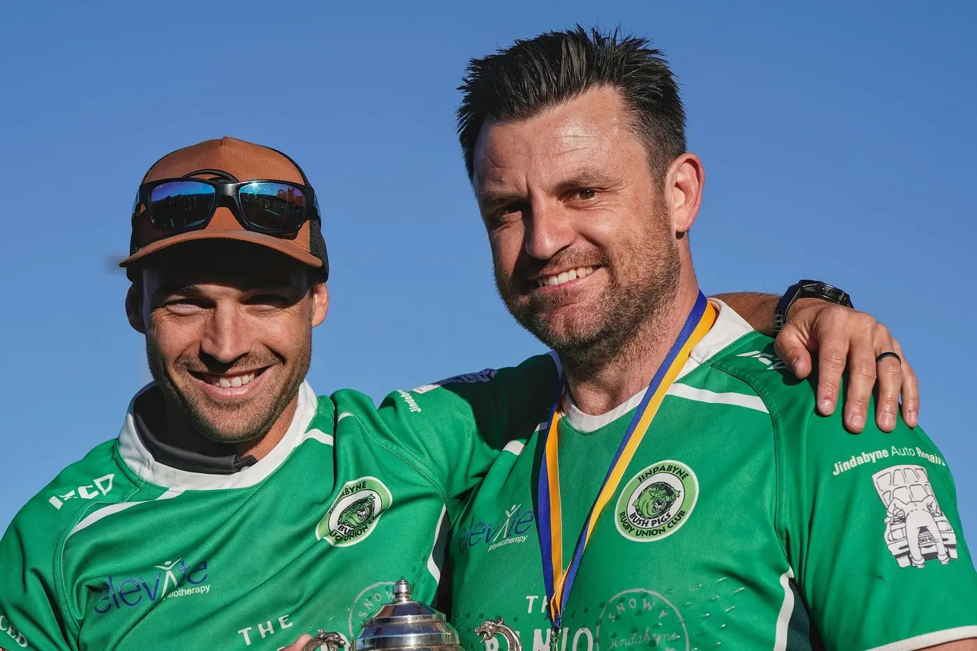 FAREWELL: Jindabyne Bushpig stalwarts Matt Caldwell and Jake Roarty will hang up the boots following the club\\'s third consecutive premiership. Caldwell and Roarty came through the Bushpigs\\' junior ranks and are two of the club\\'s most admired and decorated players. PHOTO: Razorback Sports Photography