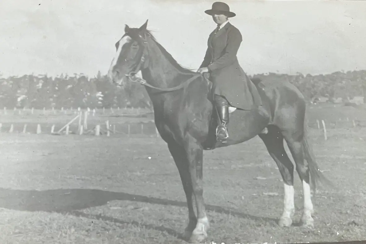 THROUGH THE YEARS: Molly Campbell and her horse that claimed first place at the Sydney Royal Show. The picture of Molly and her horse was taken at Mila in 1918. PHOTO: Sophie Campbell