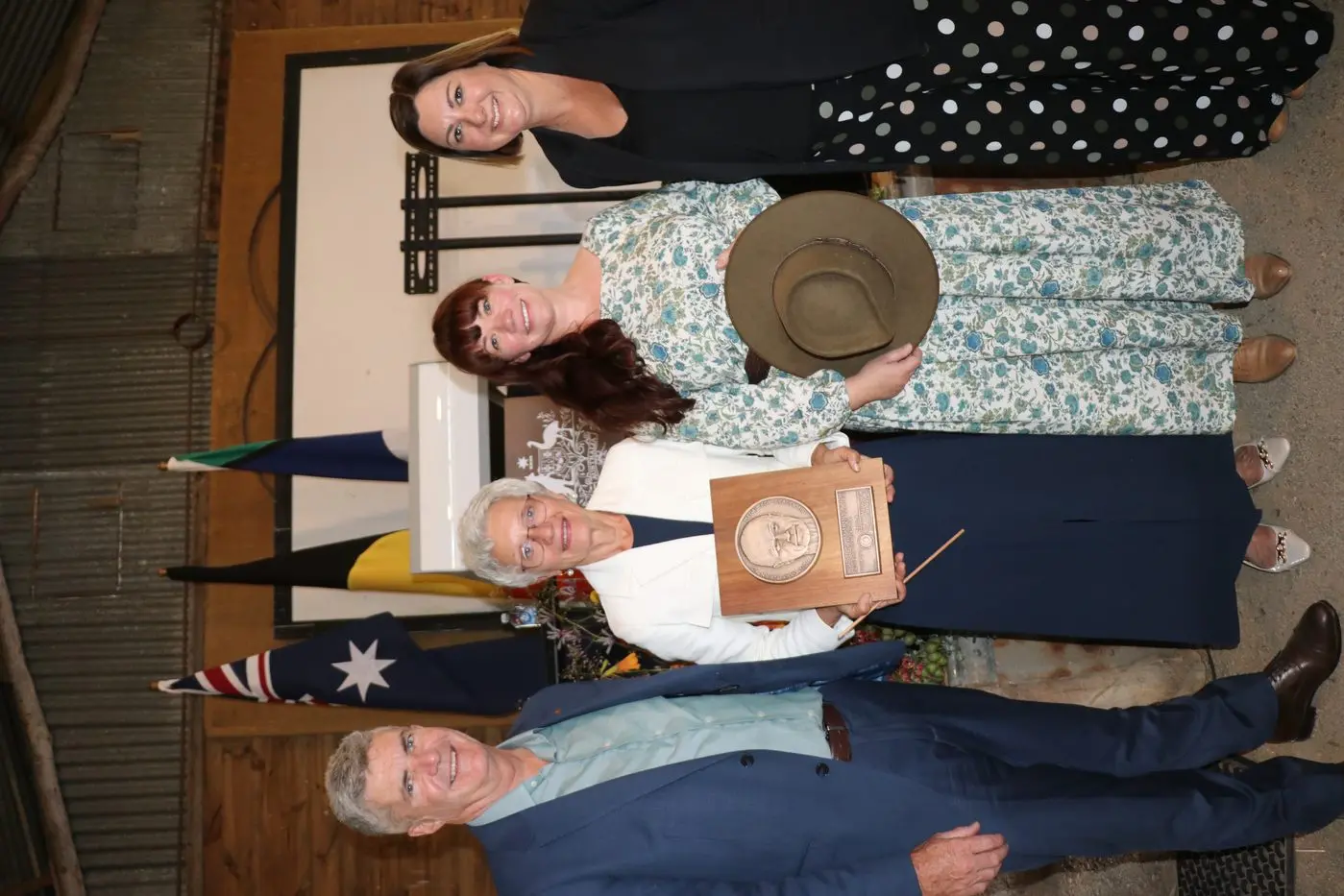LEGACY: Holding the family\\'s special version of the Gary Nairn Medal for Leadership launched at memorial service is Gary\\'s wife, Rose, with Member for Monaro, Steve Whan, daughter Deborah Thomas, holding her Dad\\'s trademark Akubra and Member for Eden-Monaro, Kristy McBain. PHOTOS: Melinda Cairns Hack