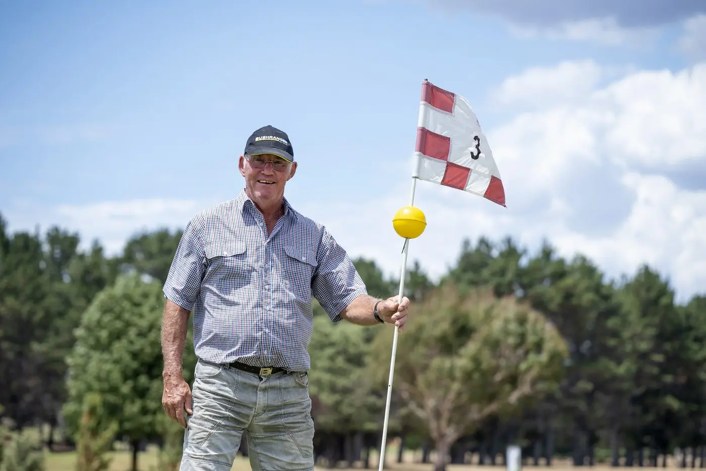 ACE EFFORT: Coolamatong golfer, Kim Weston, celebrates his first-hole-in-one after 60-years of golf. PHOTO: Coolamatong Golf Club
