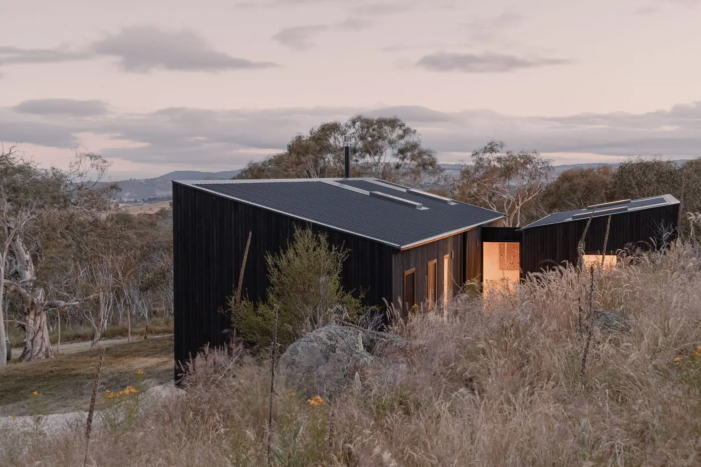 CLEVER DESIGN: Common Kosci sits amongst the back of the Snowy Mountains on acreage and features the design of a permanent camping structure. PHOTOS: Tim Clark