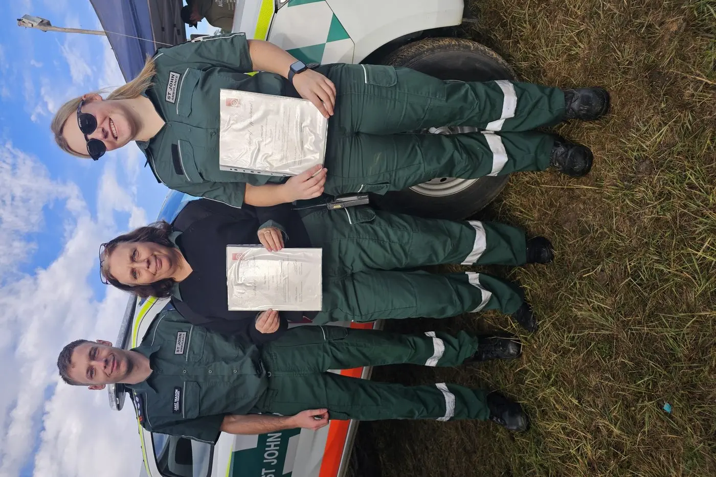 AWARDED: St John Ambulance Cooma Division Superintendent Jake Mason with newly appointed Sergeanst Tracy Mason and Kadee Laird. PHOTO: Karen Forman.