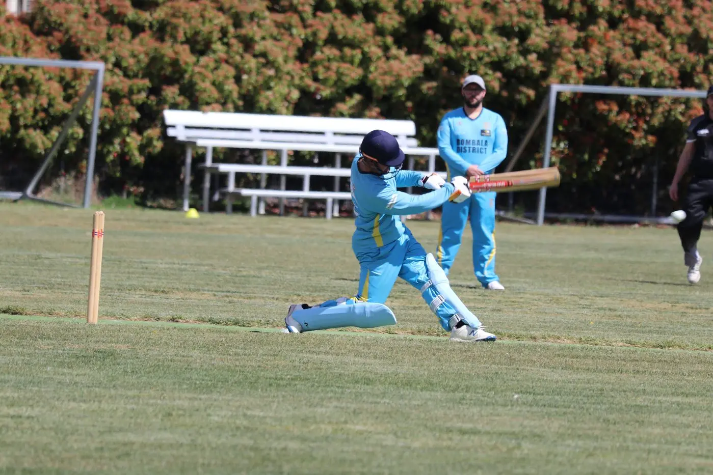 ATTACK: Bombala opening batter, Mark Tonks, looks to find the rope in his side\\'s match against Berridale at Berridale. PHOTOS: Trista Heath