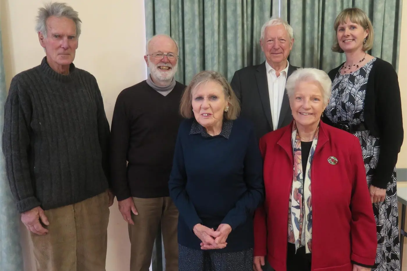 QUALITY: Snowy Monaro Arts Council committee members welcomed their patron David Miller. From left, Vyvyan Minell, Simon Allen, David Miller, president Caroline Fox, with Elizabeth Laught and Glenys Allen. PHOTO: Snowy Monaro Arts Council