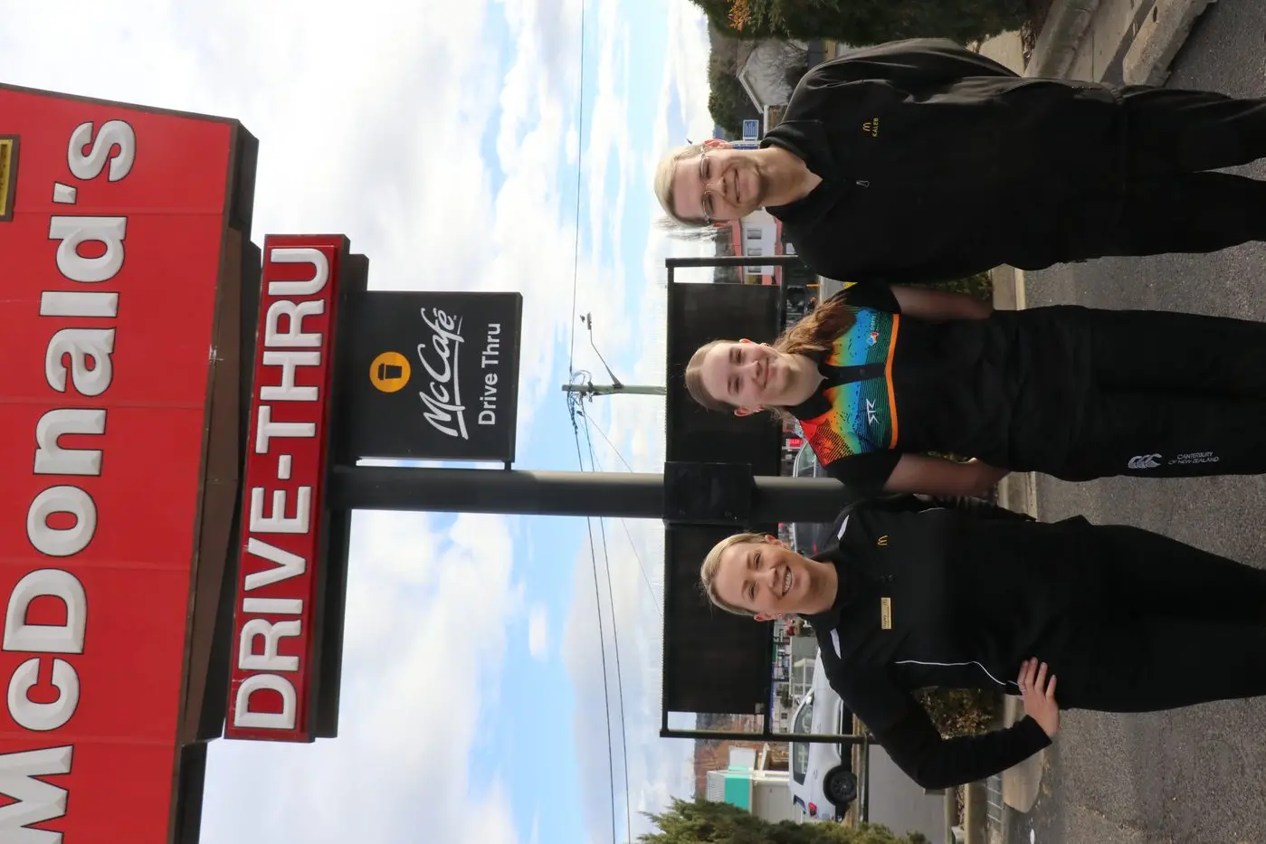 SPONSORSHIP: McDonald\\'s Cooma owner/operator, Hayley Sumanovic, with restaurant manager, Kaleb, and Matilda Wilson (centre). McDonald\\'s has come on board as the major sponsor of Matilda\\'s journey to Canada to compete in two track and field meets. PHOTO: Melinda Cairns Hack