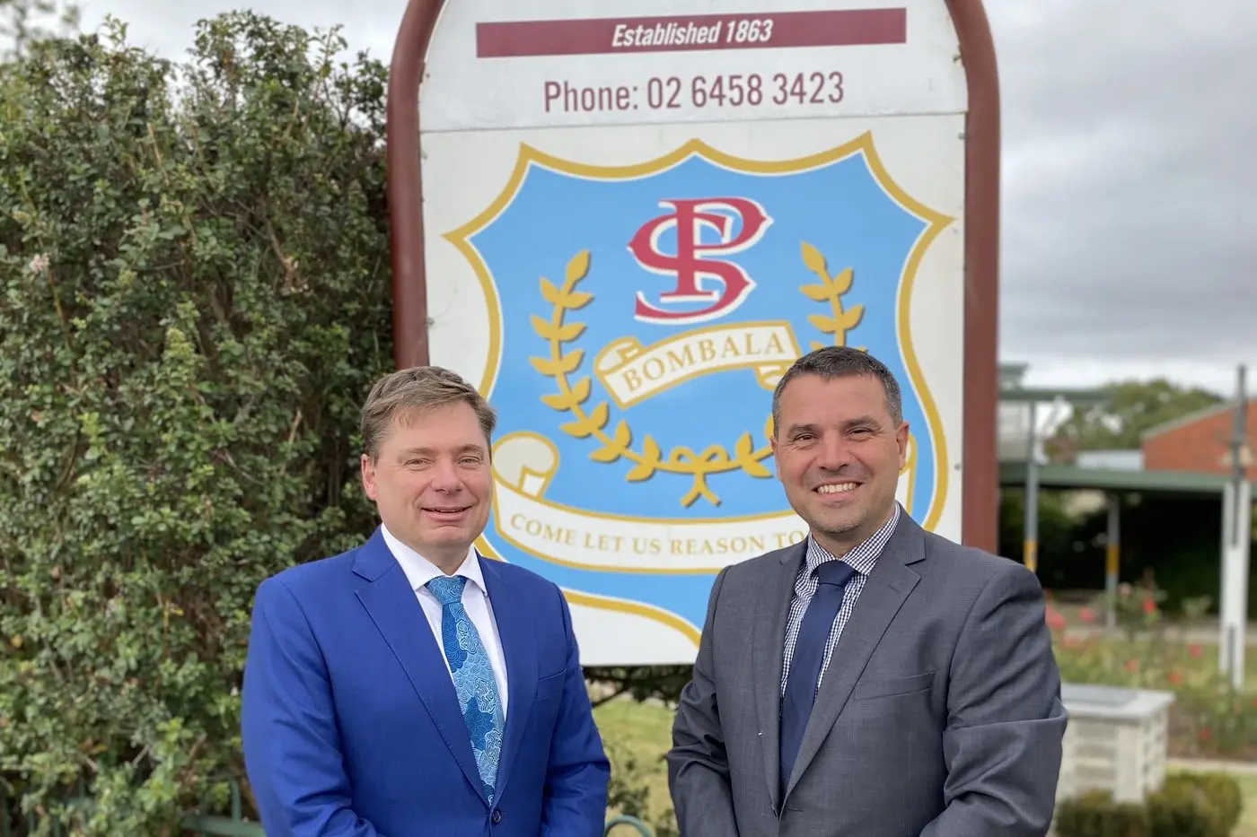 EDUCATION: Bombala Public School principal Chris Grass with Director, Keith Duran. PHOTOS: Contributed.