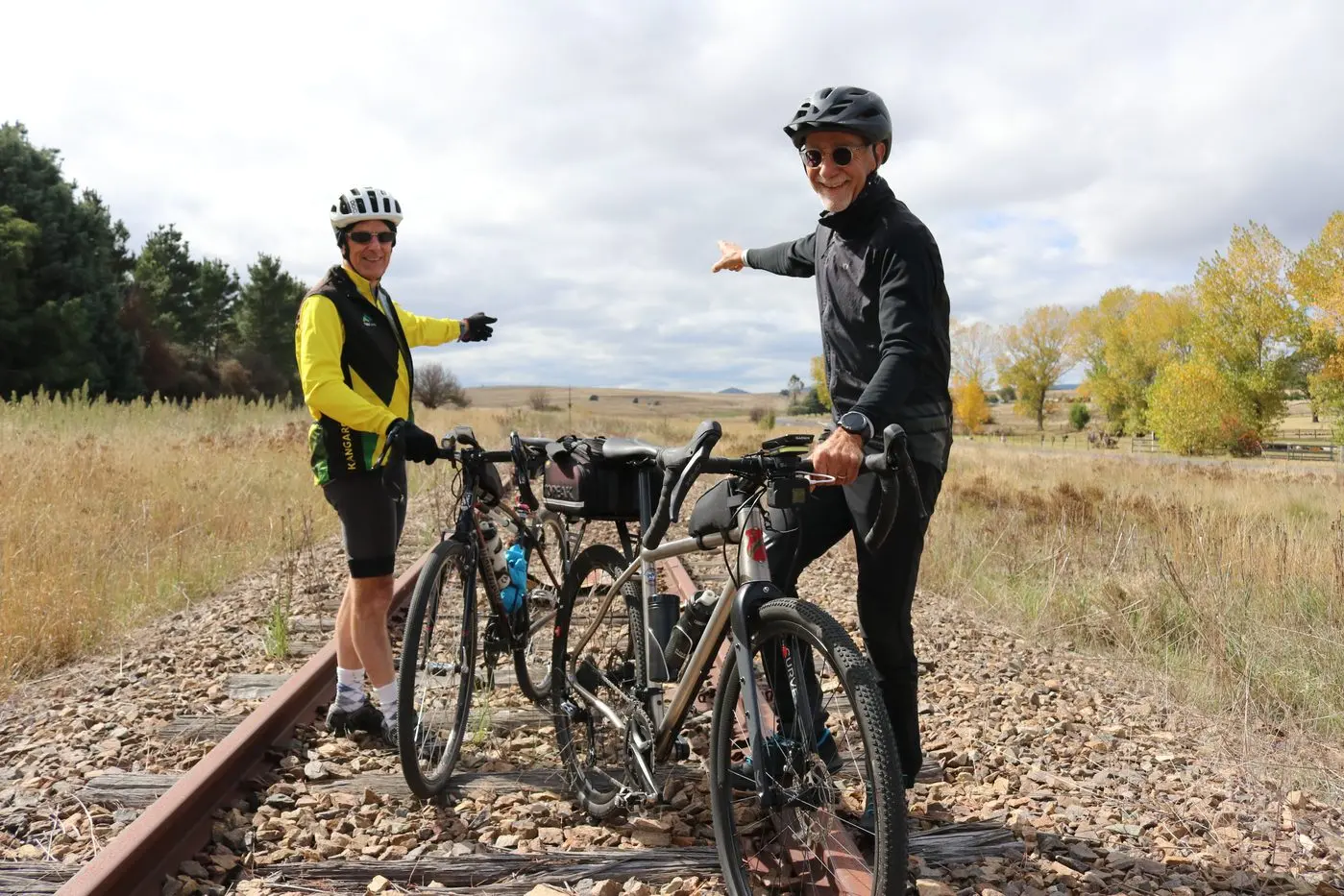 SUPPORT: Snowy Monaro Regional Council has voted in favour of progressing with a business case and funding for the Monaro Rail Trail Project. Frank Bakker and Carlo Botto of the Monaro Rail Trail Inc say the decision has given their group greater confidence the project will progress. PHOTO: Nathan Thompson