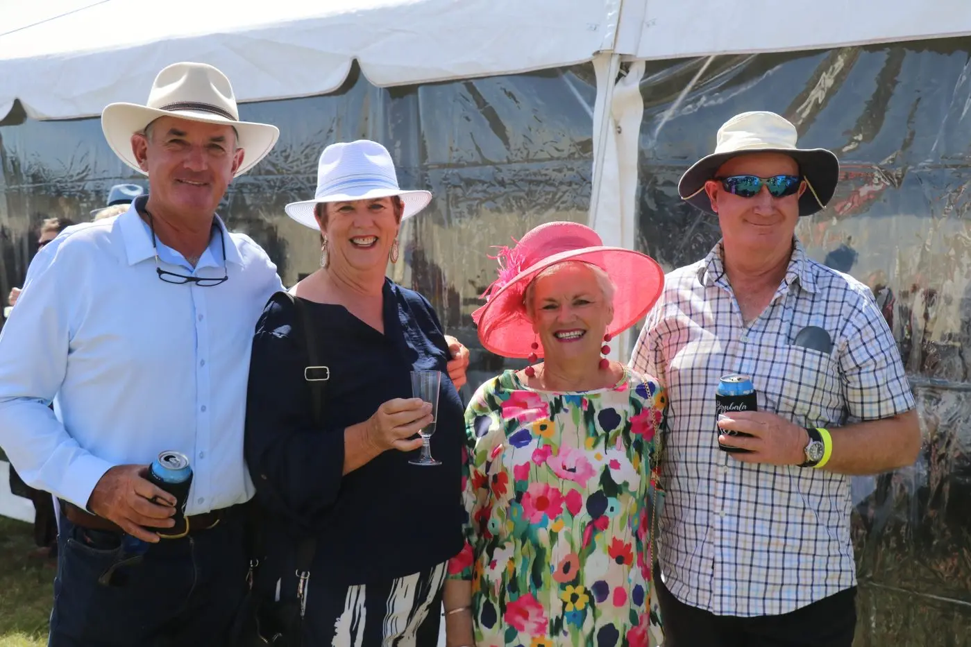 SOCIAL: Cousins, Jim Buckley, Michelle Ingram, Isabel Harrington and Bill Buckley catch-up on race day. PHOTOS: Nathan Thompson