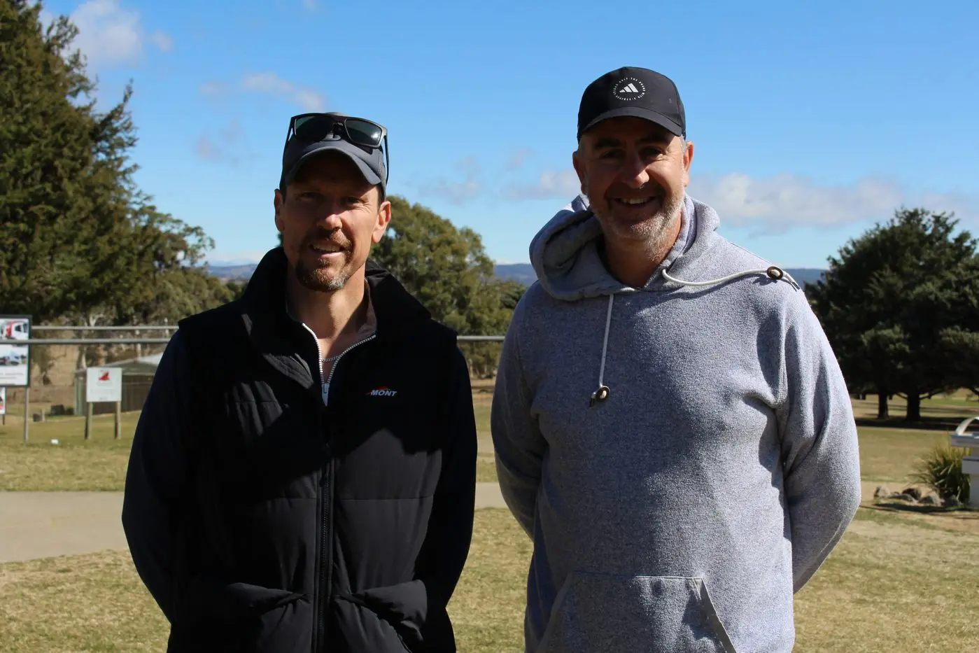 SUPPORT: Cooma Golf Club president, Lyndon Taylor, and organiser of the Cooma Junior Golf fundraiser, Marcus Caldwell, are encouraging golfers to join the fun and fundraising at this Saturday\\'s event. PHOTO: Nathan Thompson