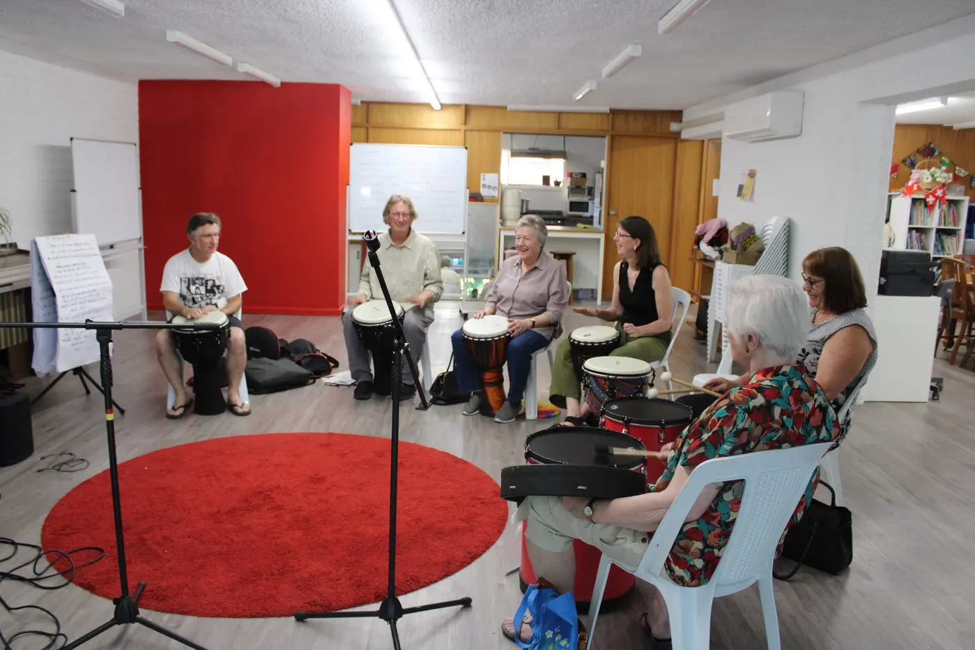 Paul Mackay\\'s drumming circle at the Cooma Multicultural Centre. PHOTOS: Karen Forman