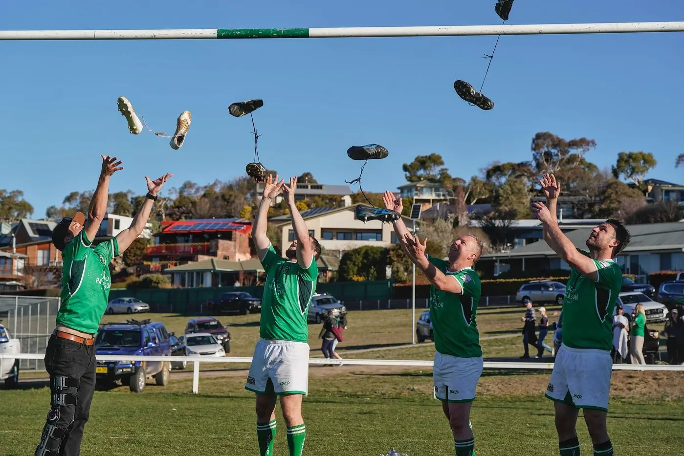 LEGENDS: Matt Caldwell, Matt Want, Deon Becker, and Jake Roarty hang up the boots following the club\\'s third straight premiership. PHOTO: Razorback Sports Photography