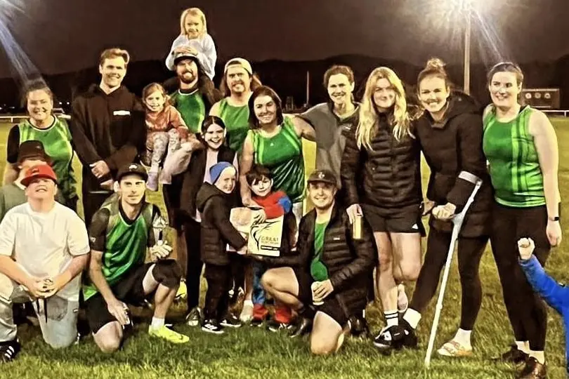 WINNERS: Senior A grade CHAMPIONS celebrating their touch football success. PHOTO: Jindabyne Touch Football Association