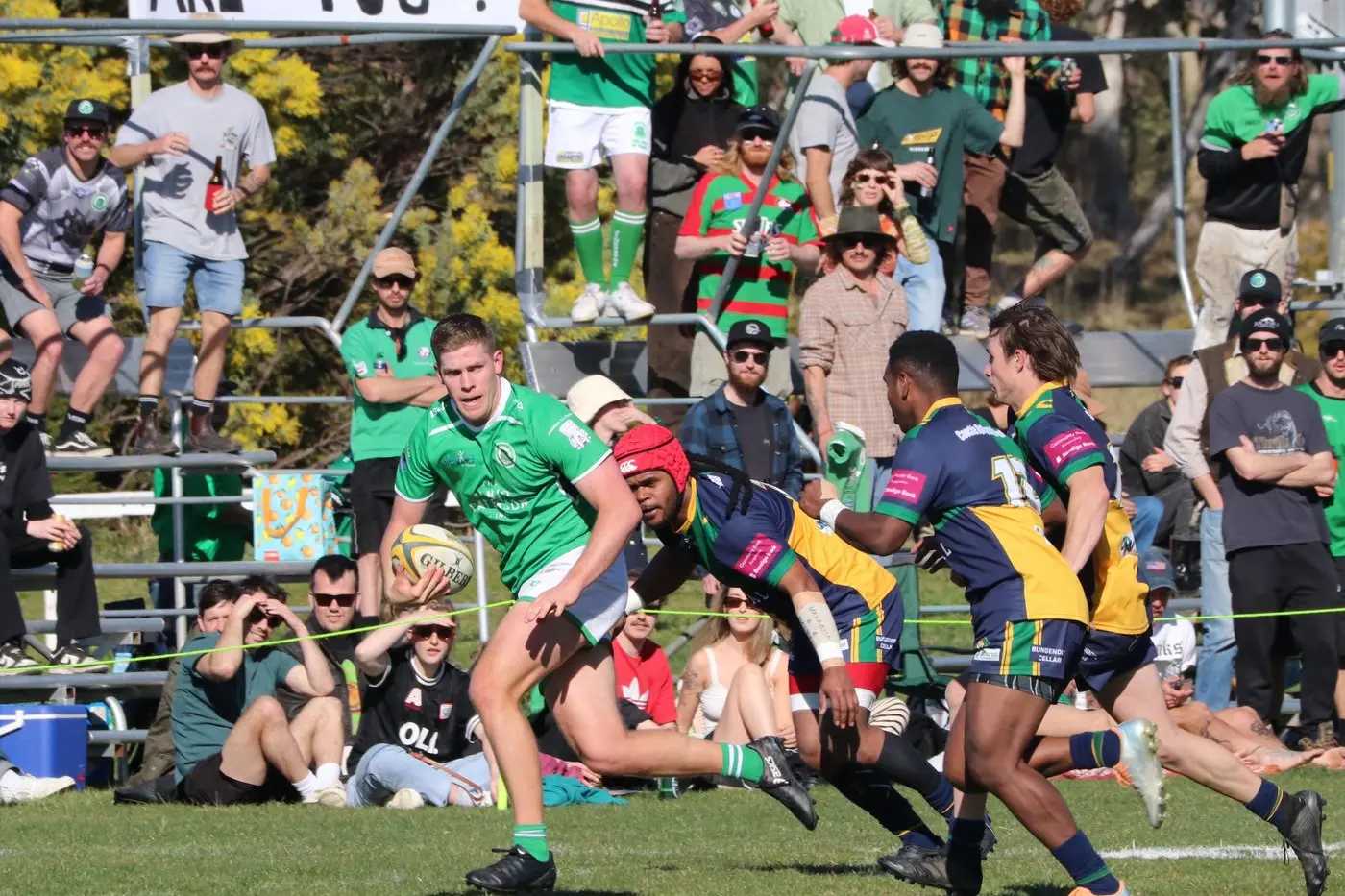 CHAMPIONS: Ryan Goodall breaks away during the Jindabyne Bushpigs grand final victory over Bungendore. PHOTO: Melinda Cairns Hack