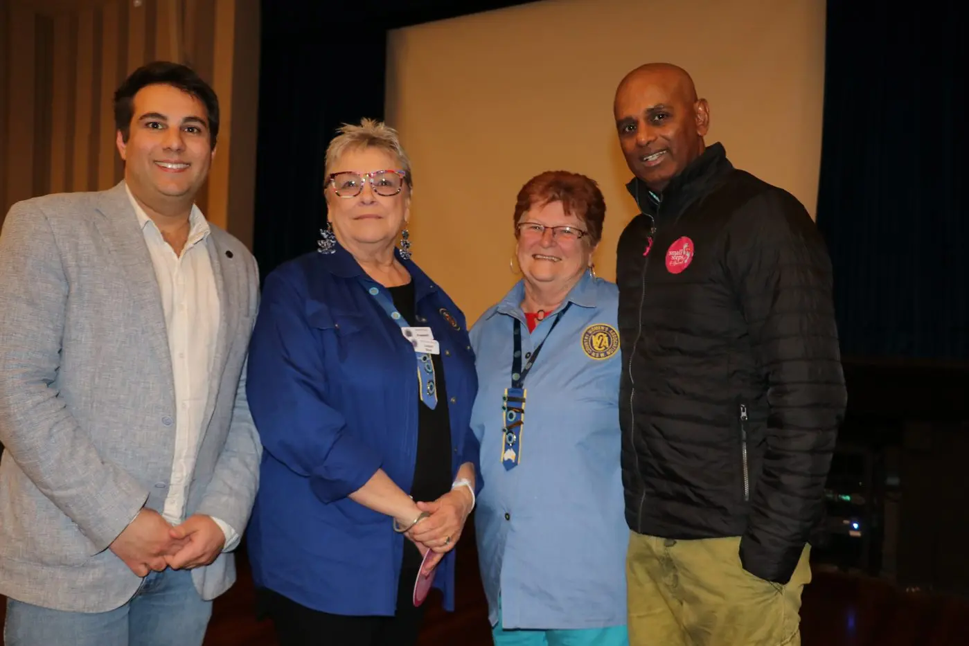 AWARENESS: Snowy Monaro Regional Council mayor Chris Hanna, President of the Monaro Group and Adaminaby branch CWA, Liesbet Shiel, Nimmitabel branch CWA president Maryanne Renfrey and Small Steps for Hannah ambassador, Michael Jeh.\\n