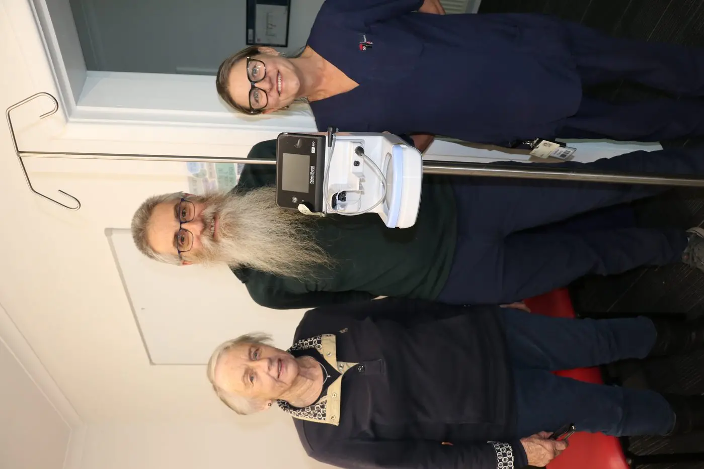 Cooma Hospital Auxiliary president, Sue Litchfield, with Dr David Learoyd and acting maternity unit manager, Justine Clancy.