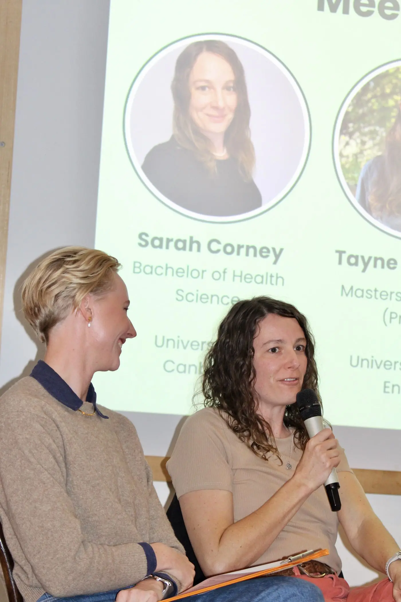 POSSIBILITIES: Country Universities Centre (CUC) education co-ordinator, Han Worsley, left, with mature-aged student, Sarah Corney, who was one of the panel members at the CUC Common Ground community graduation last week. PHOTOS: Melinda Cairns Hack