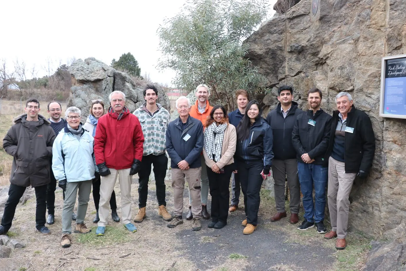 TOUR: SMEC graduates joined former Snowy Scheme engineers and Hydro1 Heritage Centre committee members to learn about the important role Cooma played in rock bolting and other scientific testing. The group is at the rock bolting historical site at Lambie Gorge. PHOTO: Nathan Thompson 
