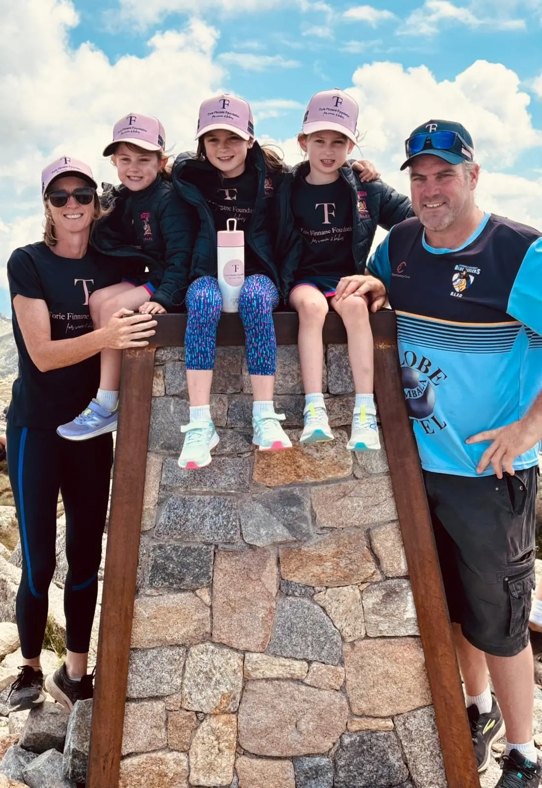 WALKING FOR TORIE: The Clear family from Bombala/Delegate area Patrice, Josie, Bridget, Maisie and Clay participated in the 2024 Top of Oz for Torie walk. PHOTO: Supplied