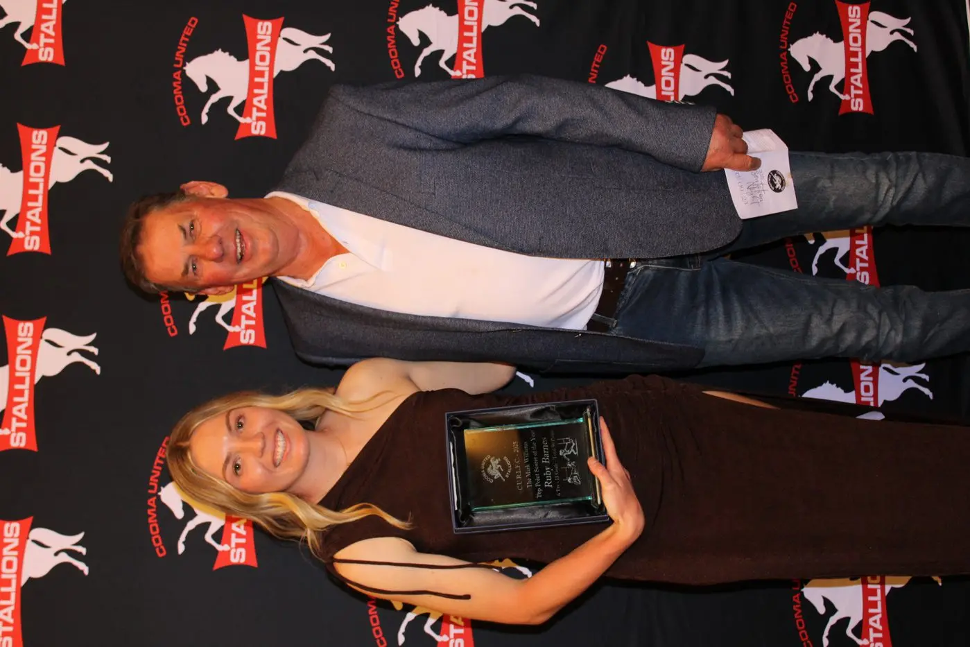 Mark Williams Highest Point Scorer, Ruby Barnes, with Honourable Life Member, Chippy Boller.
