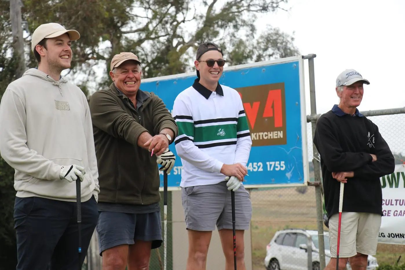 CHARITY DAY: The Monaro Family Support Service is looking forward to its next charity golf day on April 27. Last year, Jack, Peter and James Ewart joined Wayne Flynn for the event. 