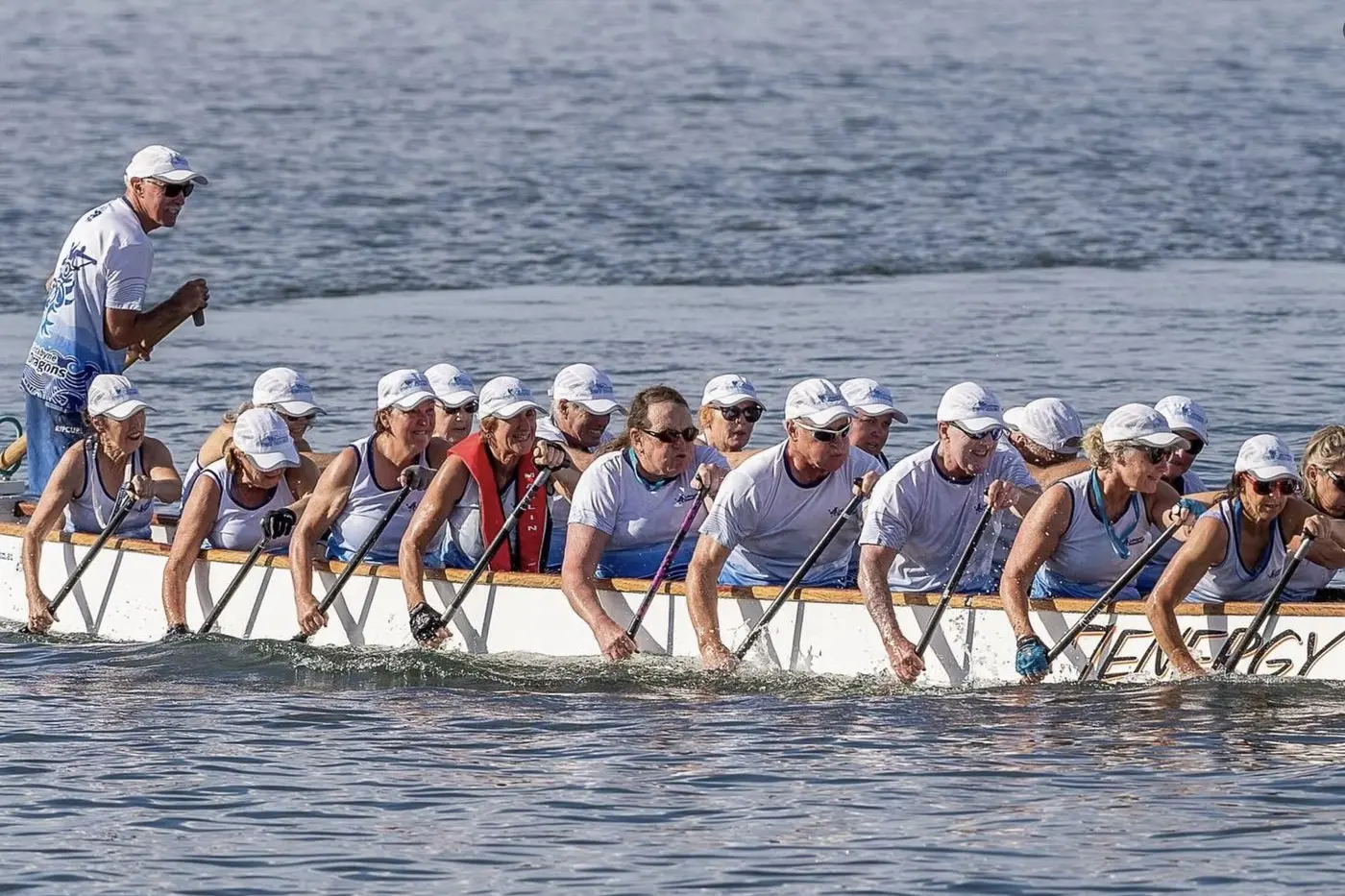 TRAINING: Jindabyne Snow Dragons are back on the lake after a short break over the winter season. PHOTOS: Supplied