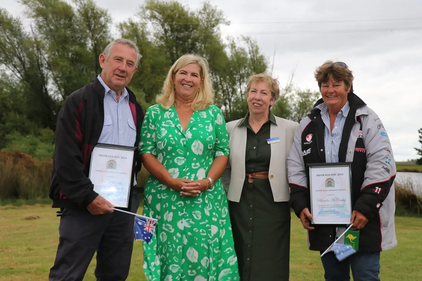 RECOGNITION: Don\\'t miss the Nimmitabel Advancement Group\\'s Australia Day ceremony on Sunday January 26. Last year, Noel O\\'Reilly (far left) and Rhonda McCarthy received certificates of community service for their tireless work in the Nimmitabel community. Then Member of the Legislative Council and Nimmitabel resident, Bronnie Taylor (second left), joined Snowy Monaro Regional Councillor, Narelle Davis, to present the awards. PHOTO: Nimmitabel Advancement Group
