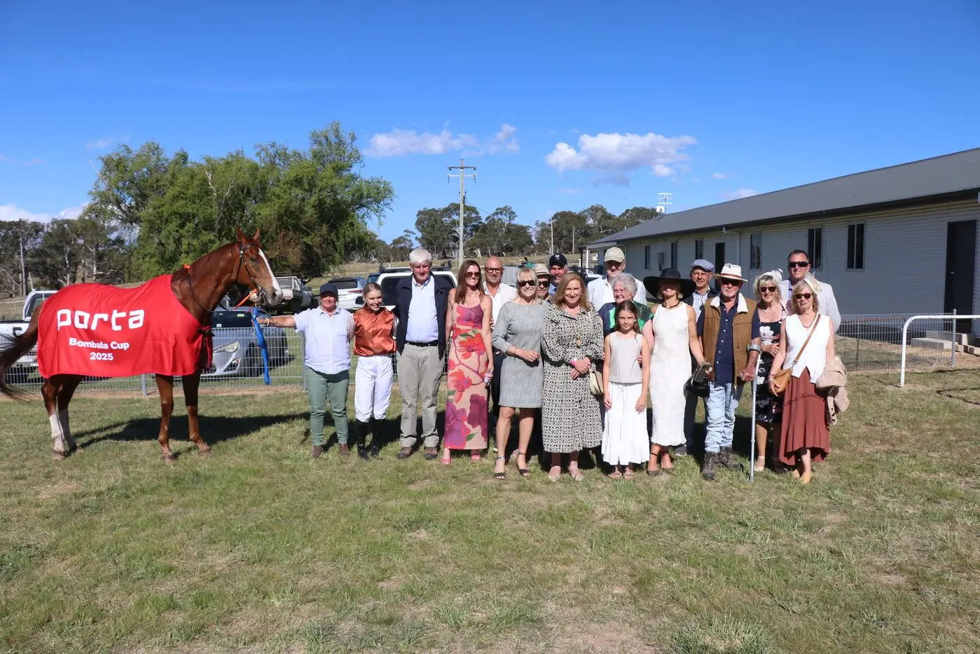 SUCCESS: Bombala connections celebrate the win of Hello Jack in the feature race, the Porta Bombala Cup. Owned by locals, Bob and Tim Stewart, there were plenty of cheers when Teaghan Martin rode the horse to victory. PHOTOS: Nathan Thompson