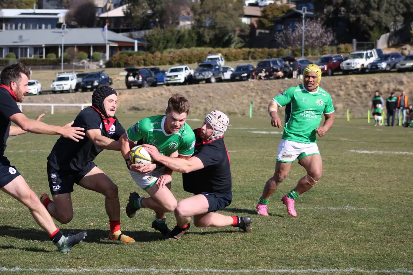 LEADER: Bushpigs captain Dylan Johnson shows his commitment to the side to force his way over the a try during the side\\'s semi-final win against Braidwood. PHOTO: Karen Forman