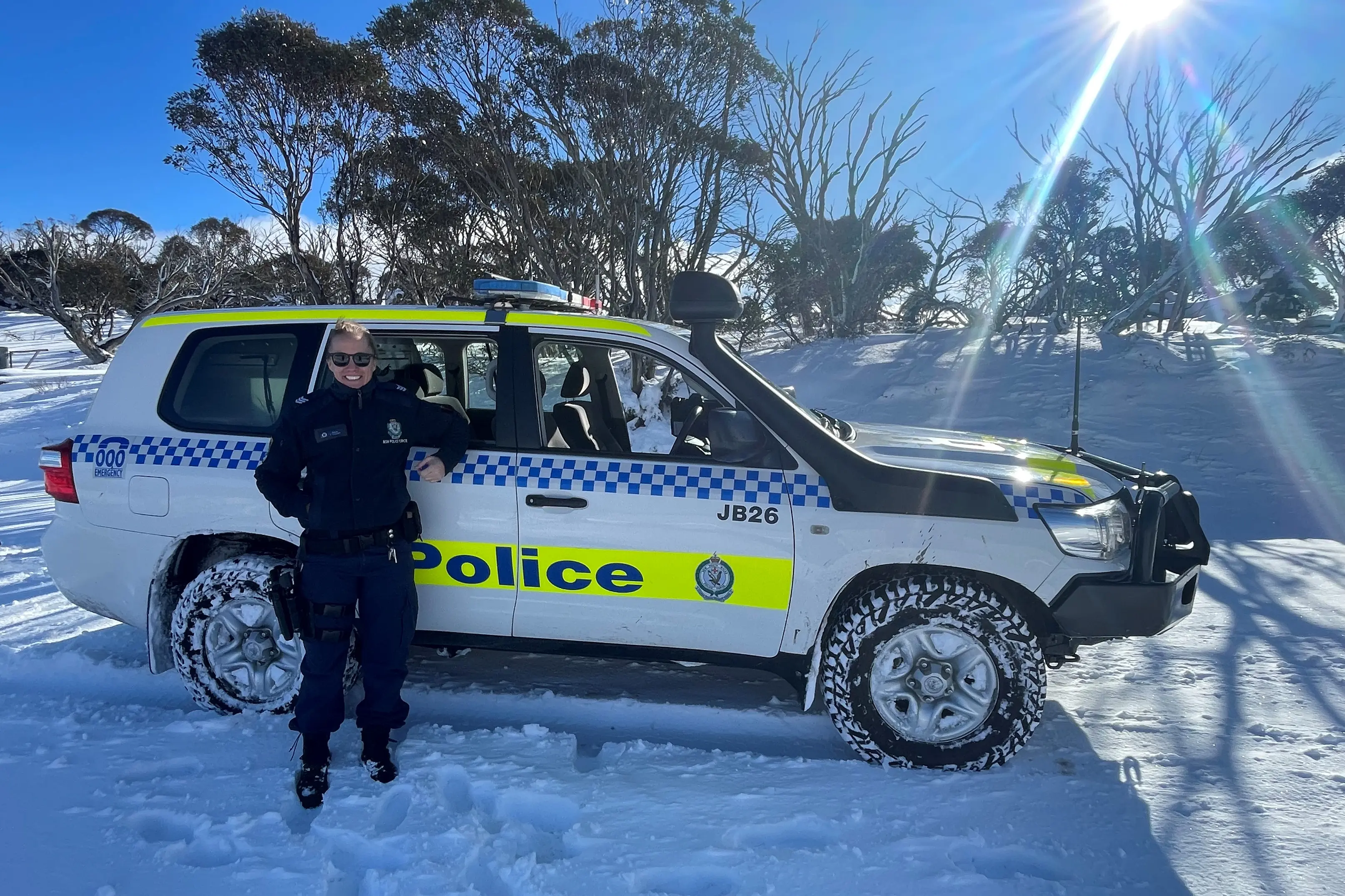 <p>SERVICE: Sergeant Angela Graham during Operation Snow Safe.  PHOTO: NSW Police</p>\\n
