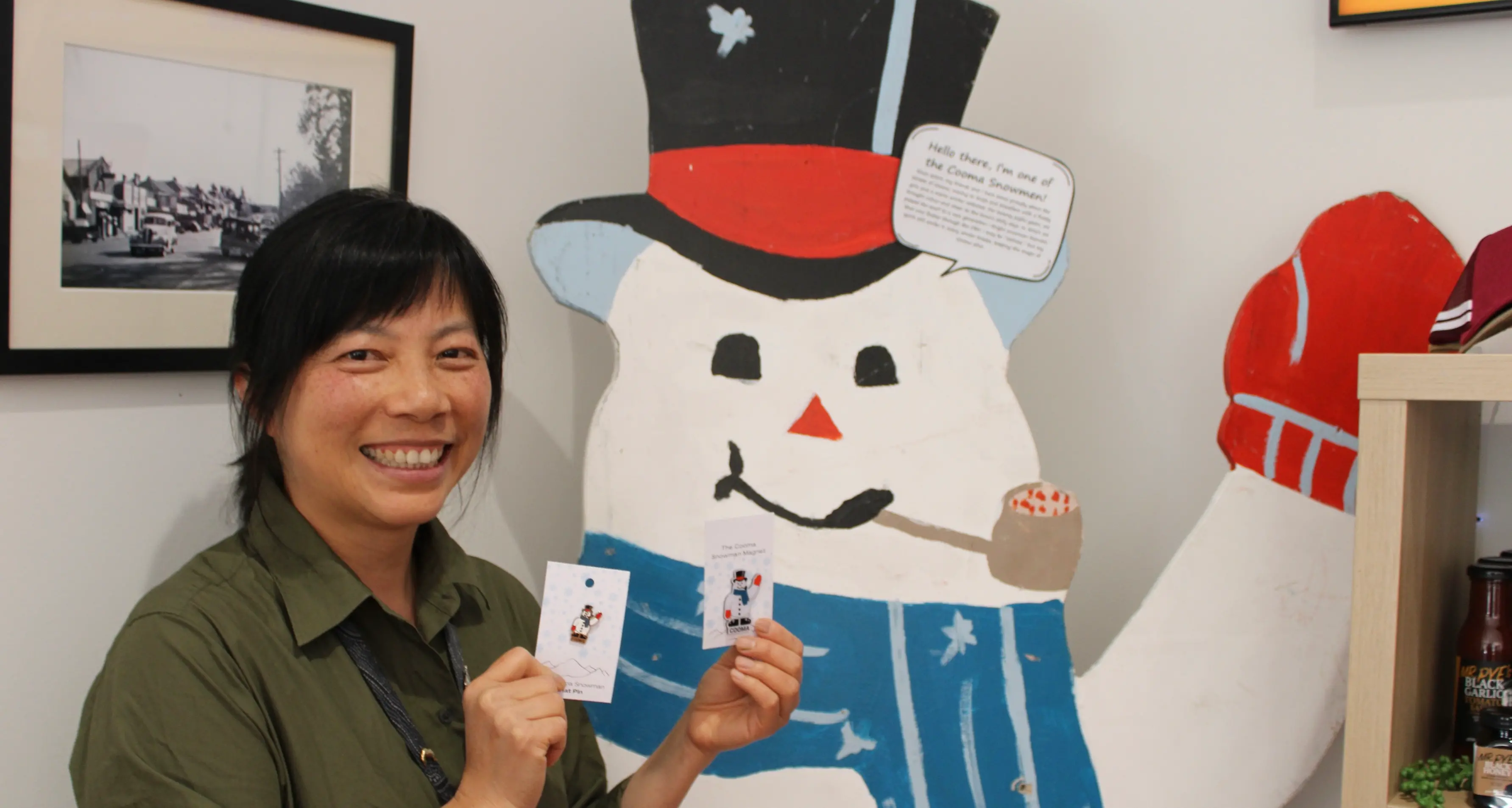 Iconic Cooma snowmen merch hit stands