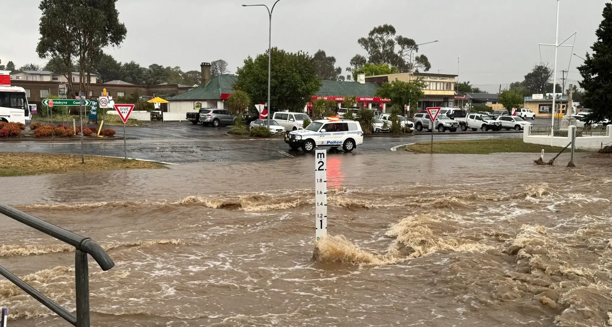 Torrential rain causes flash flooding at Berridale