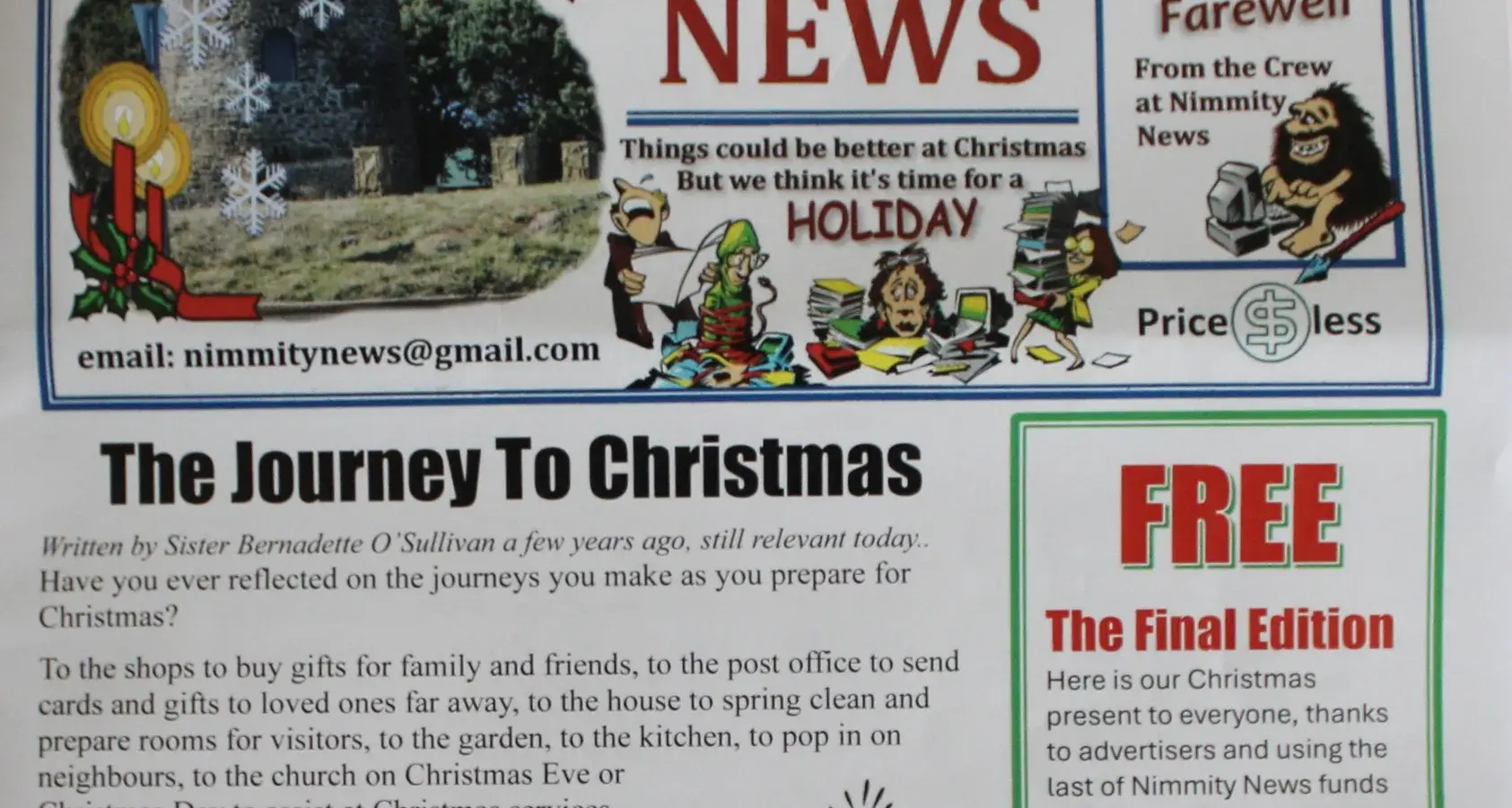 Fond farewell from ‘Nimmity News’