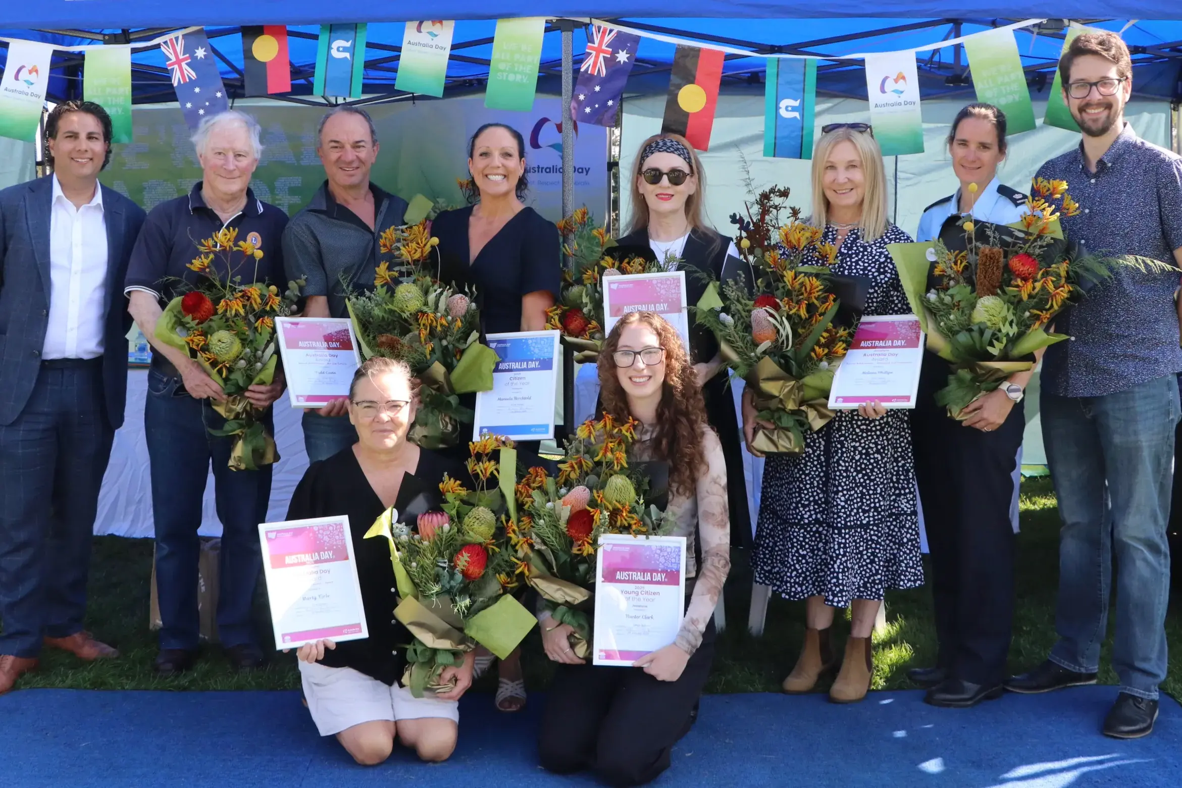 <p>THANKED: Jindabyne Australia Day 2025 award recipients. PHOTO: Trista Heath</p>\\n