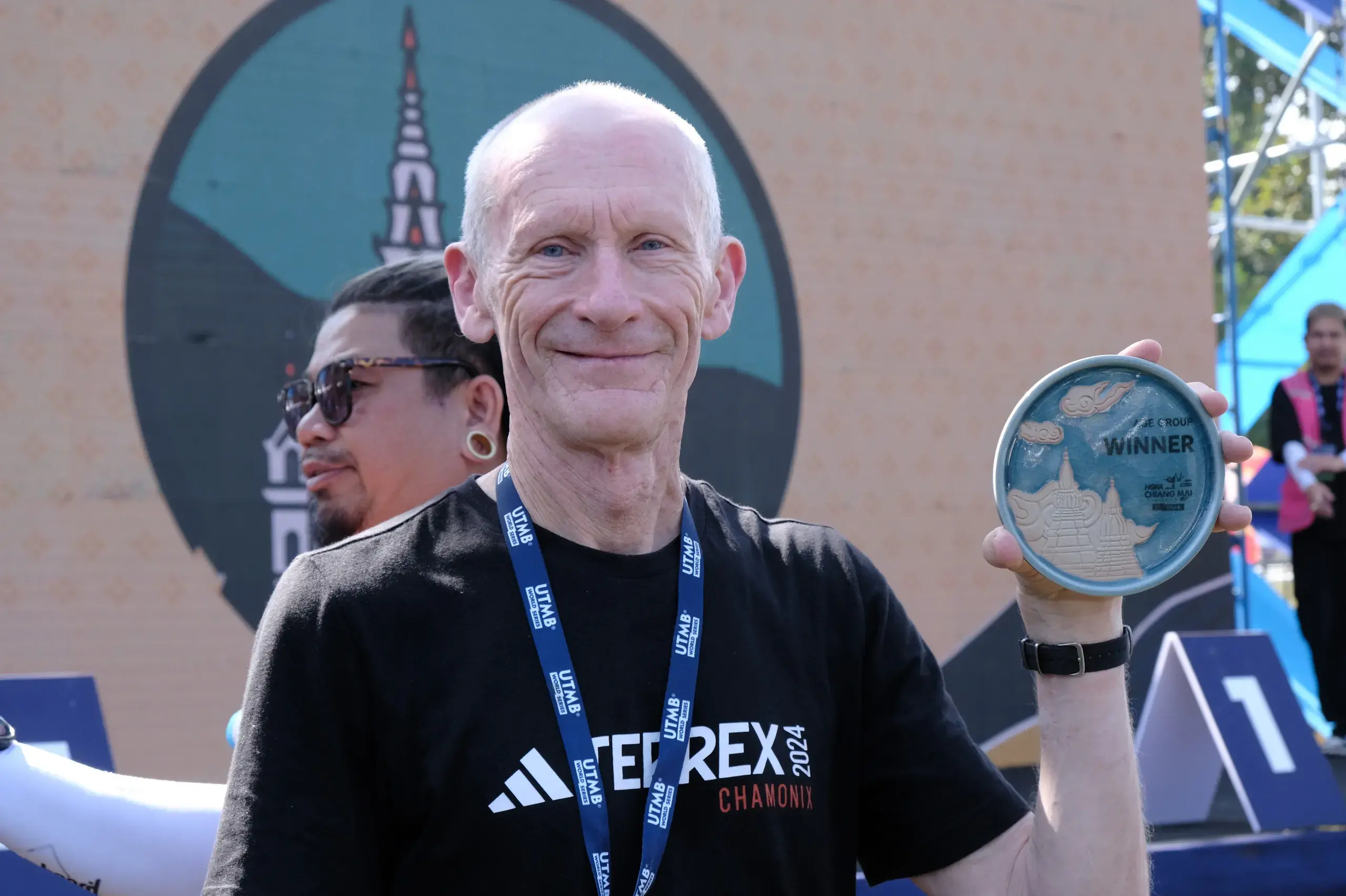 <p>WINNER: Cooma runner, Mick Sullivan, celebrates his first place in the Thailand ultra trail world series event. He ran 168km in tough conditions. PHOTO: Jenny Sullivan</p>\\n