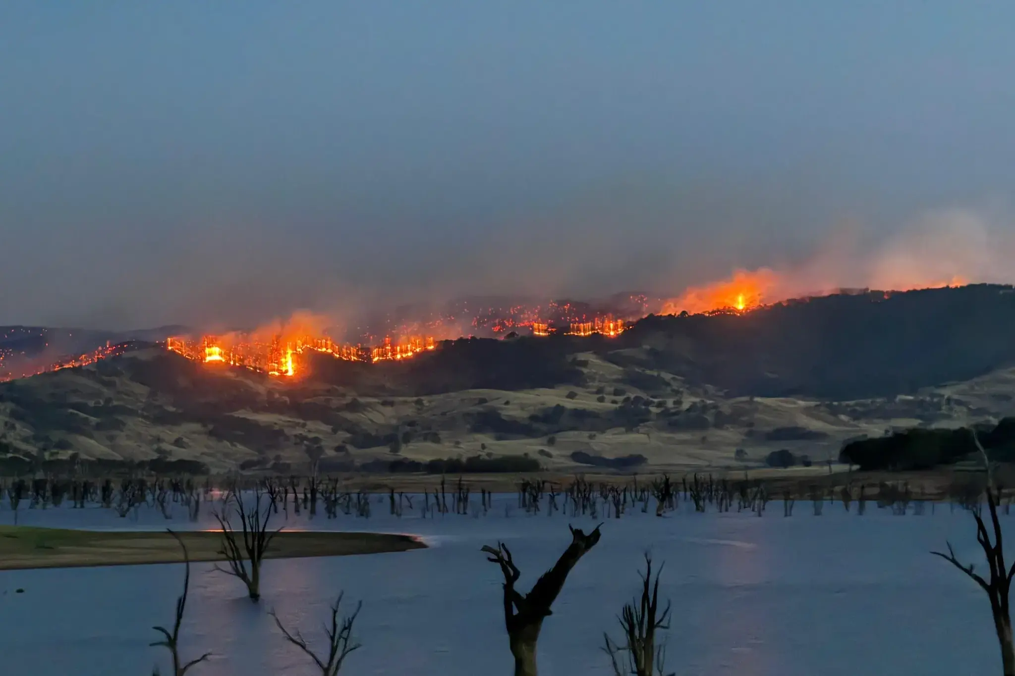 <p>The fire burning in the Upper Murray had Victorian and NSW residents on high alert. The fire has destroyed Victorian properties. PHOTO: Supplied</p>\\n
