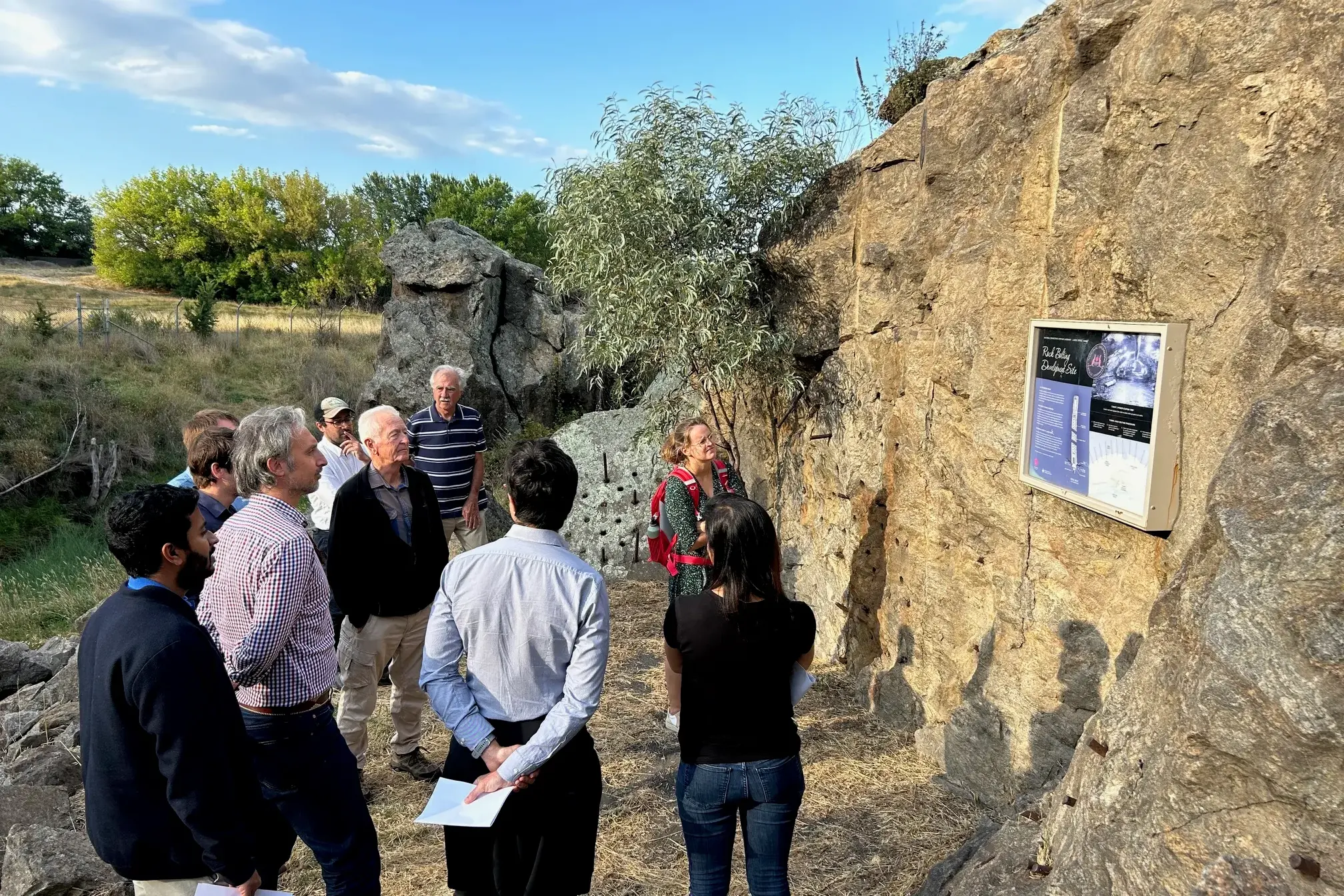 <p>INTEREST: SMEC engineering graduates and local engineers inspect the Cooma rock bolting testing site used during the Snowy Scheme. This area complement the Hydro1 Heritage Centre precinct.  PHOTO: Nathan Thompson</p>\\n