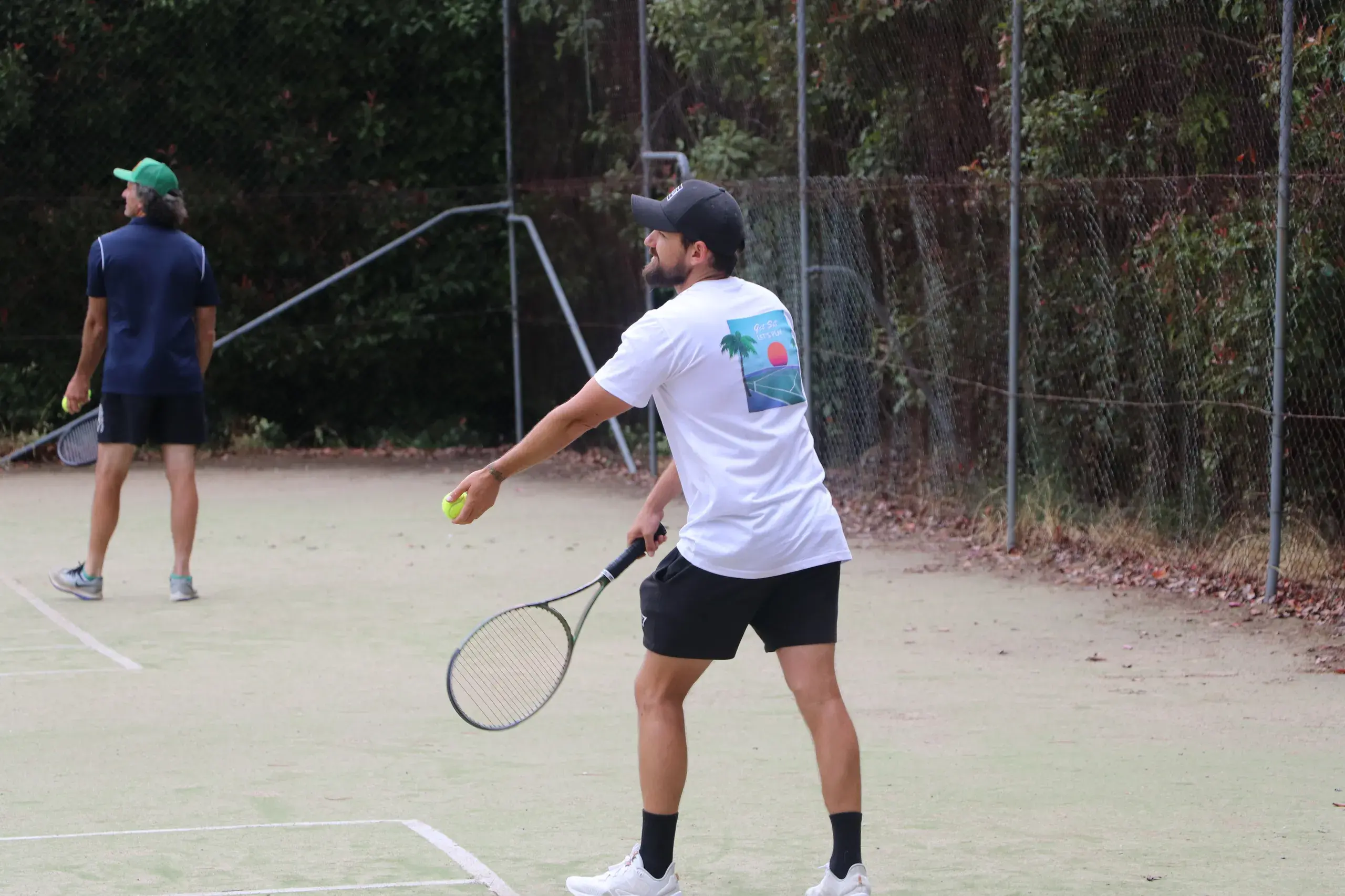 <p>ACTION: Cooma tennis product, Nelson Parker, serving during last year\\u2019s Royal Tennis Club\\u2019s doubles day.  PHOTO: Nathan Thompson</p>\\n