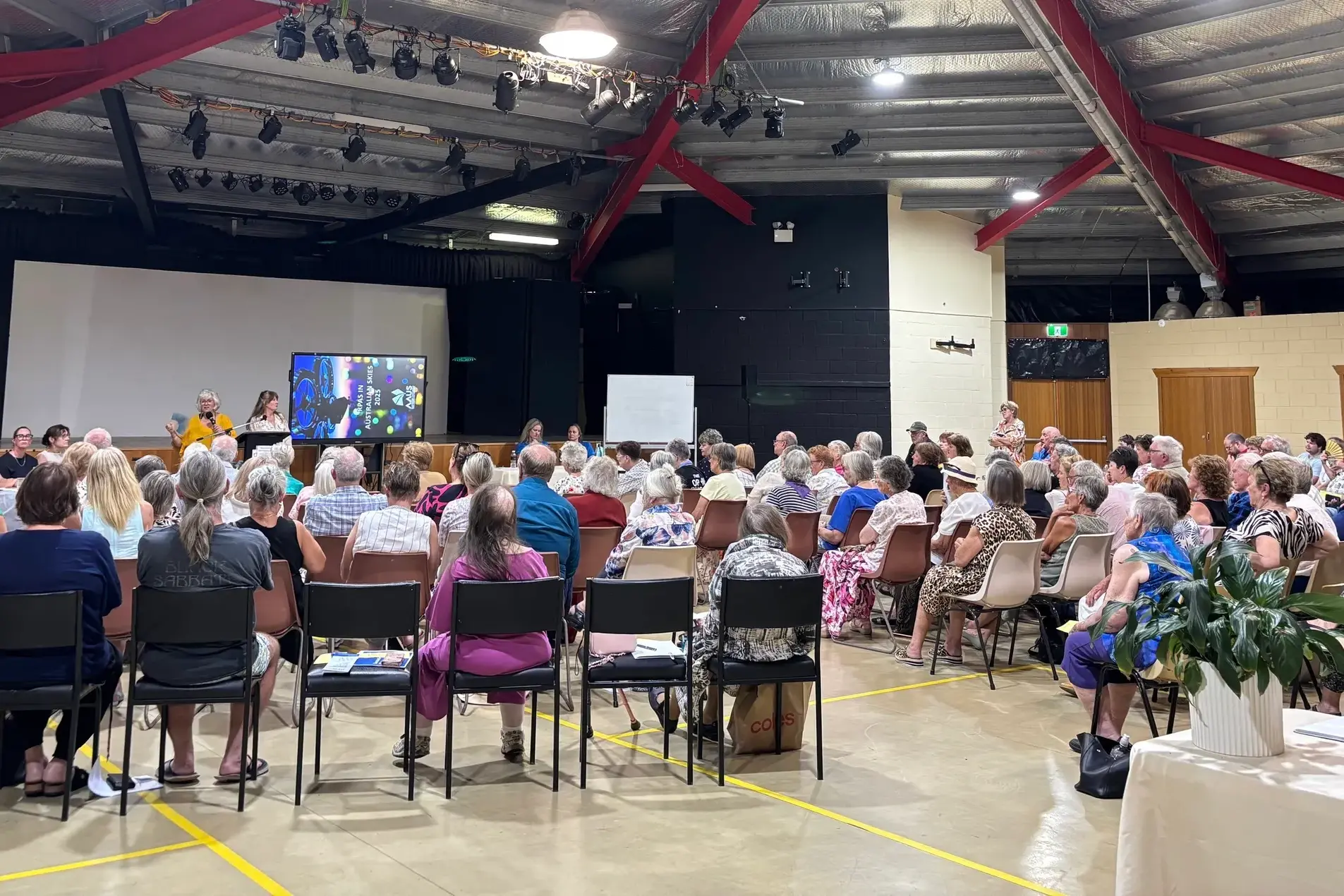 <p>MEETING: The community gather in the Berridale Hall to listen to two model options for the future of the Snowy River Hostel. PHOTO: Trista Heath</p>\\n