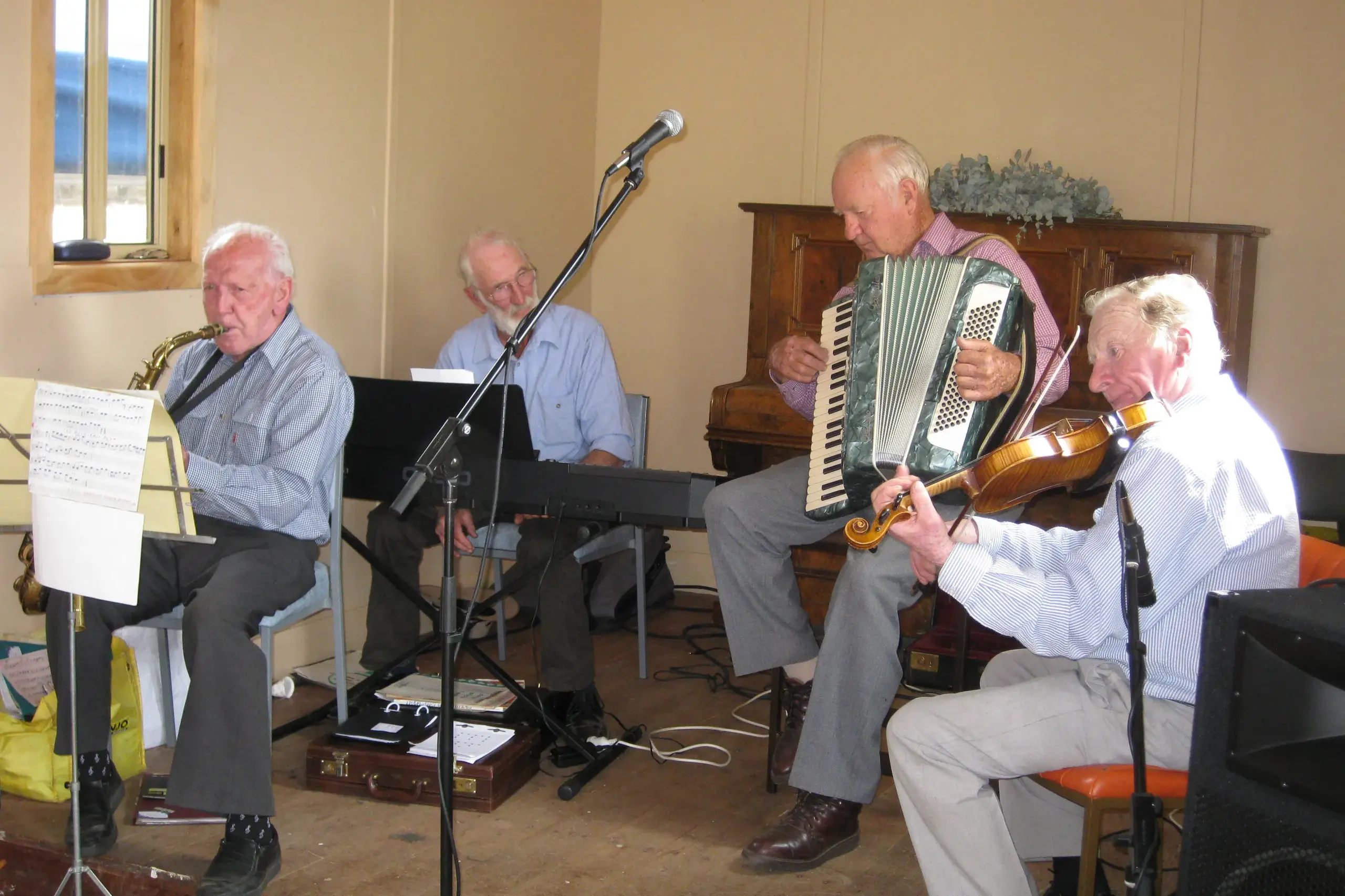 <p>COMMUNITY: Some of the musicians who have graced the Shannons Flat hall over the years. PHOTO: Supplied</p>\\n