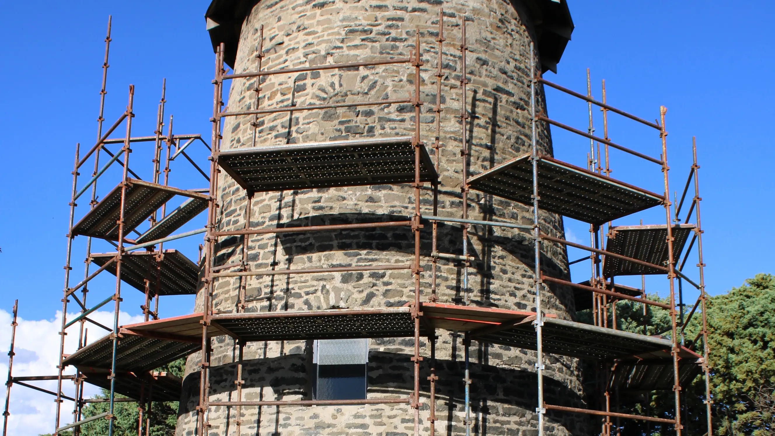 Historic Nimmitabel mill under repair
