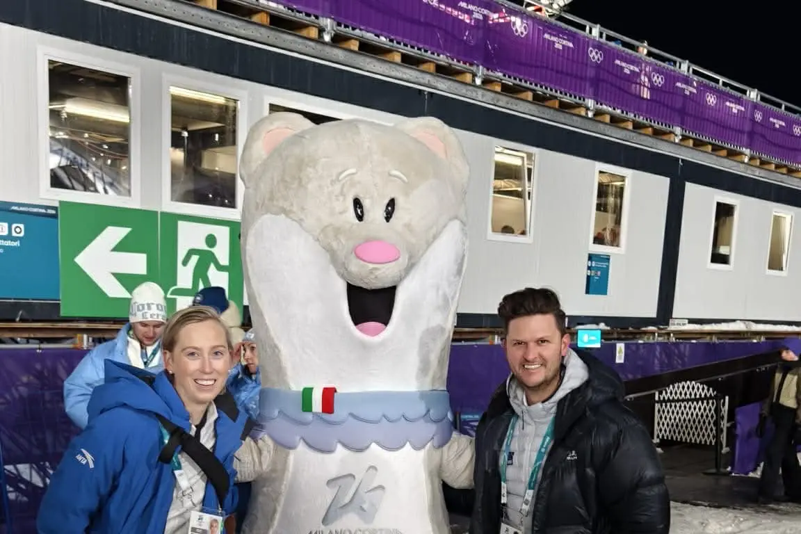 <p>AUSSIE IN CHARGE: Former local, Ramone Cooper, pictured with wife, Sarah Burston, at the Milano Cortina Winter Olympics Games. PHOTO: Supplied</p>\\n