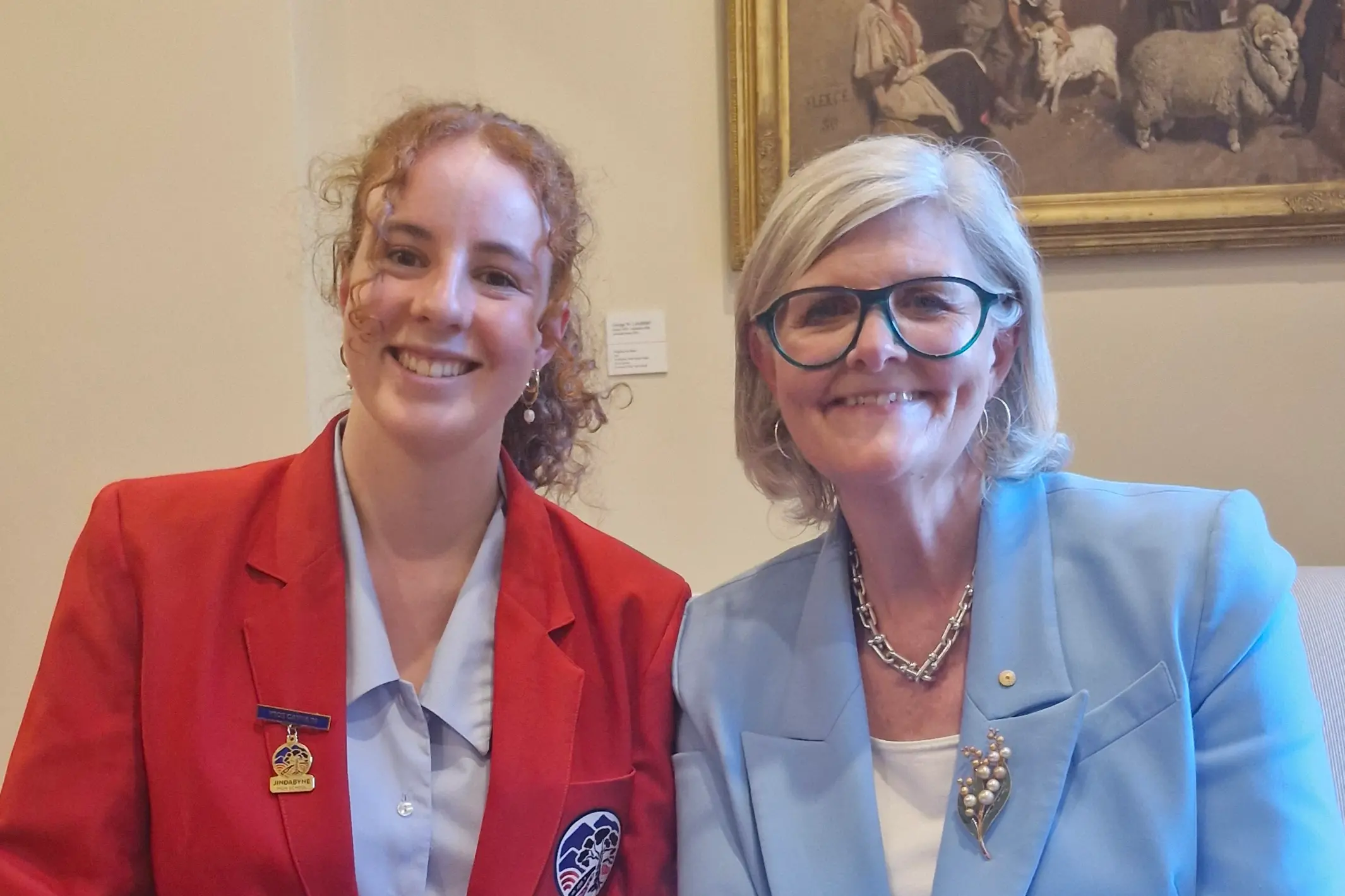 <p>LEADER: Emeilia has the honour of meeting Australian Governor-General, Sam Mostyn AC at the Natoinal Schools Constitutional Convention. </p>\\n