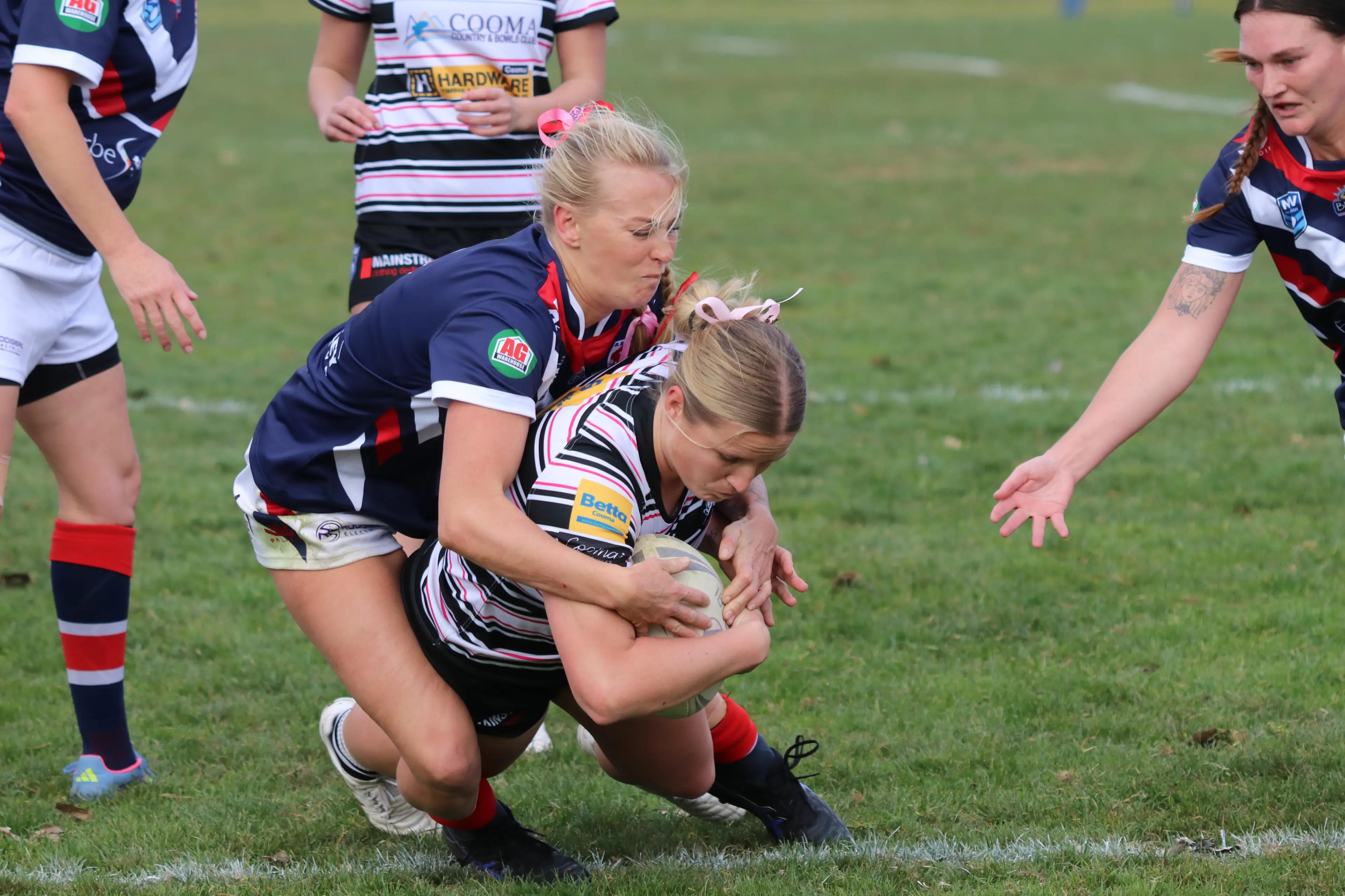 <p>ATTACK: Cooma\\'s Maddie Banks scores a nice try for the women\\'s tackle side in their clash against Bega. PHOTO: Nathan Thompson</p>\\n