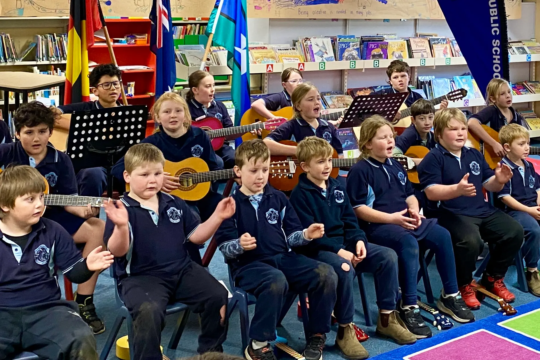 <p>LEARNING: The Adaminaby Public School band performs at the school assembly. PHOTO: Supplied</p>\\n