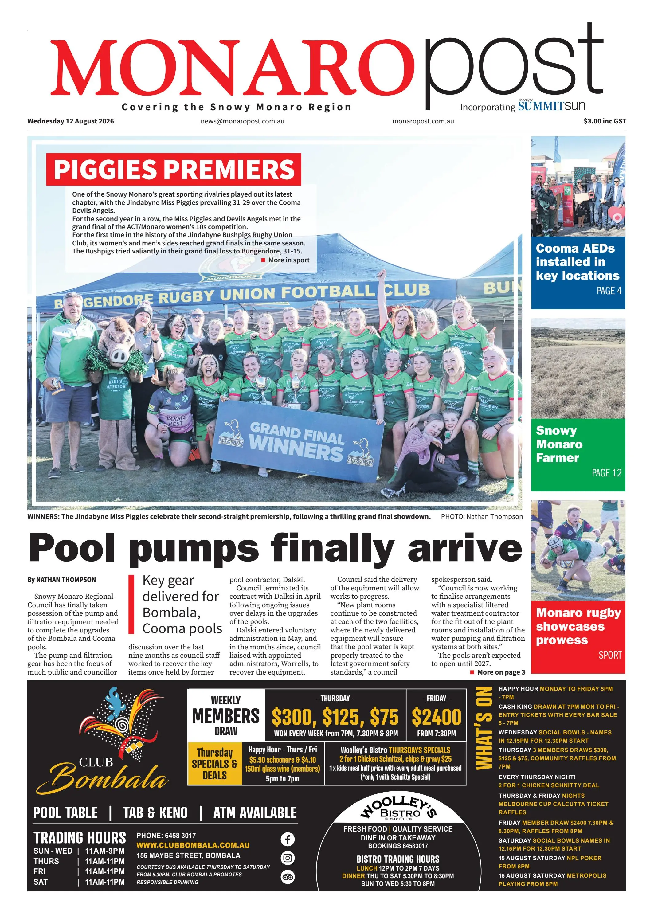 Monaro Post, August 12, 2026