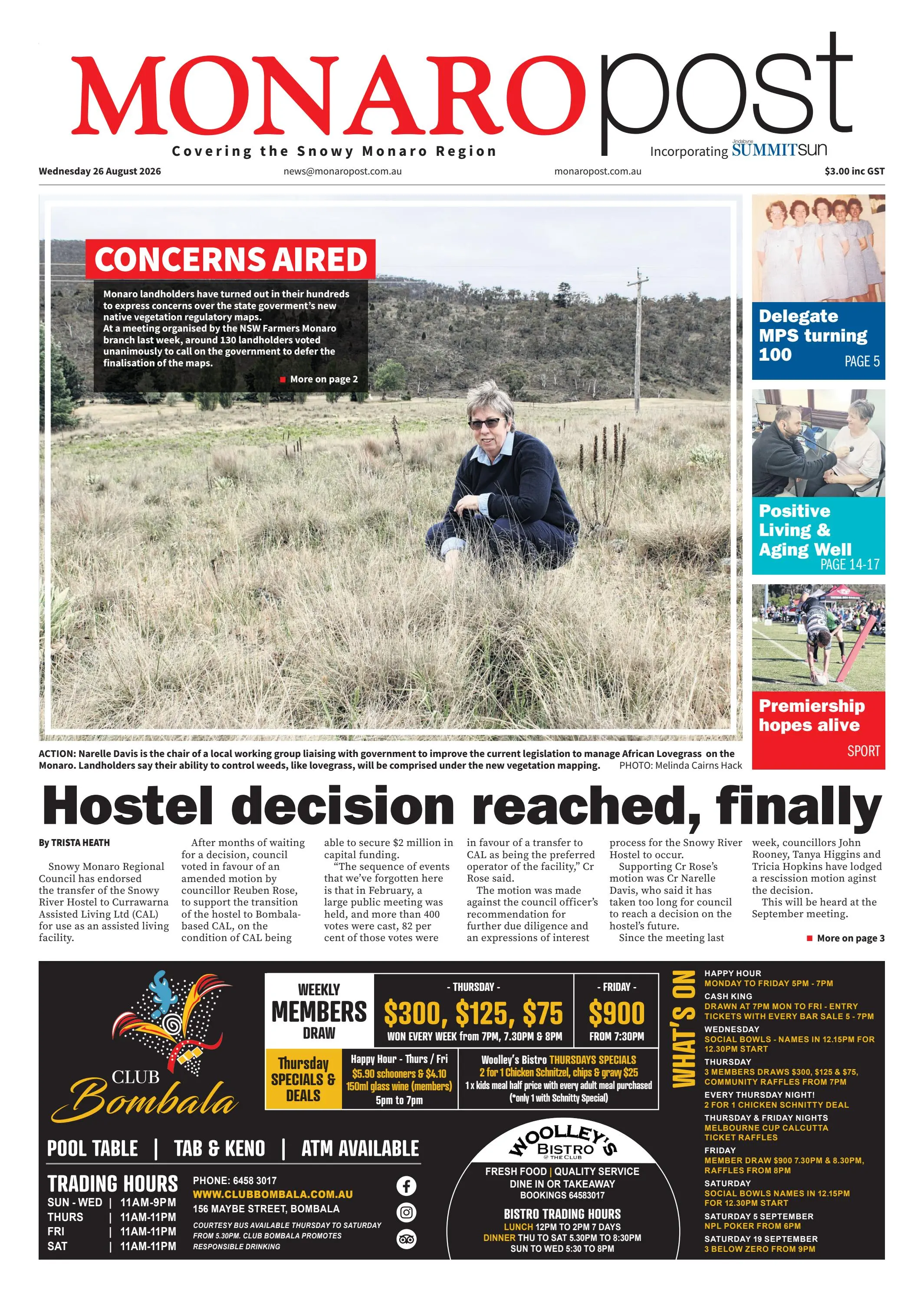Monaro Post, Wednesday, August 26, 2026