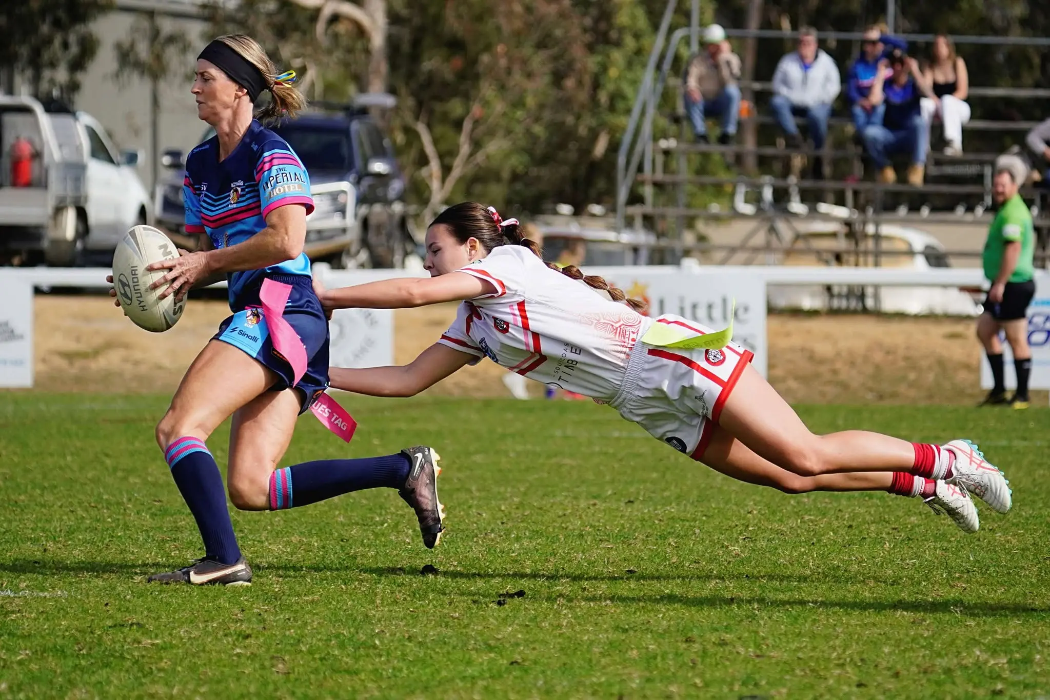 <p>            SPEED: Bombala High Heelers captain, Patrice Clear, looks to evade a defender in the side\\'s win. PHOTOS: Razorback Sports Photography                   </p>\\n